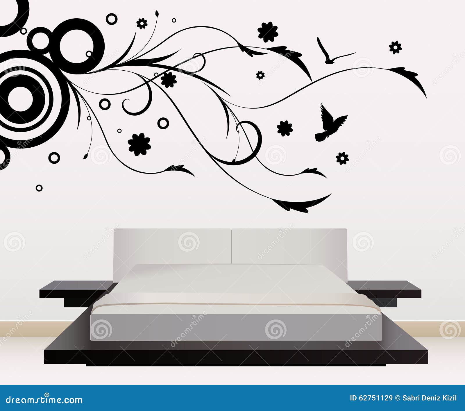 Download Wall Decoration With Floral Design Stock Vector ...