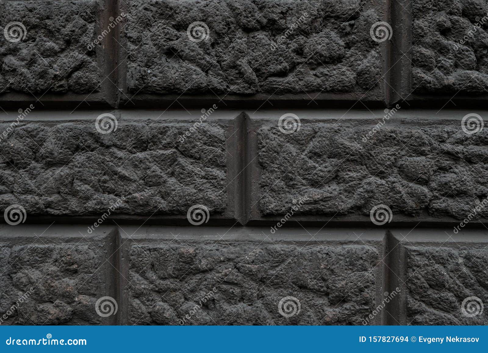 The Wall Element is Covered with Stucco Imitating Stone Bricks of Black