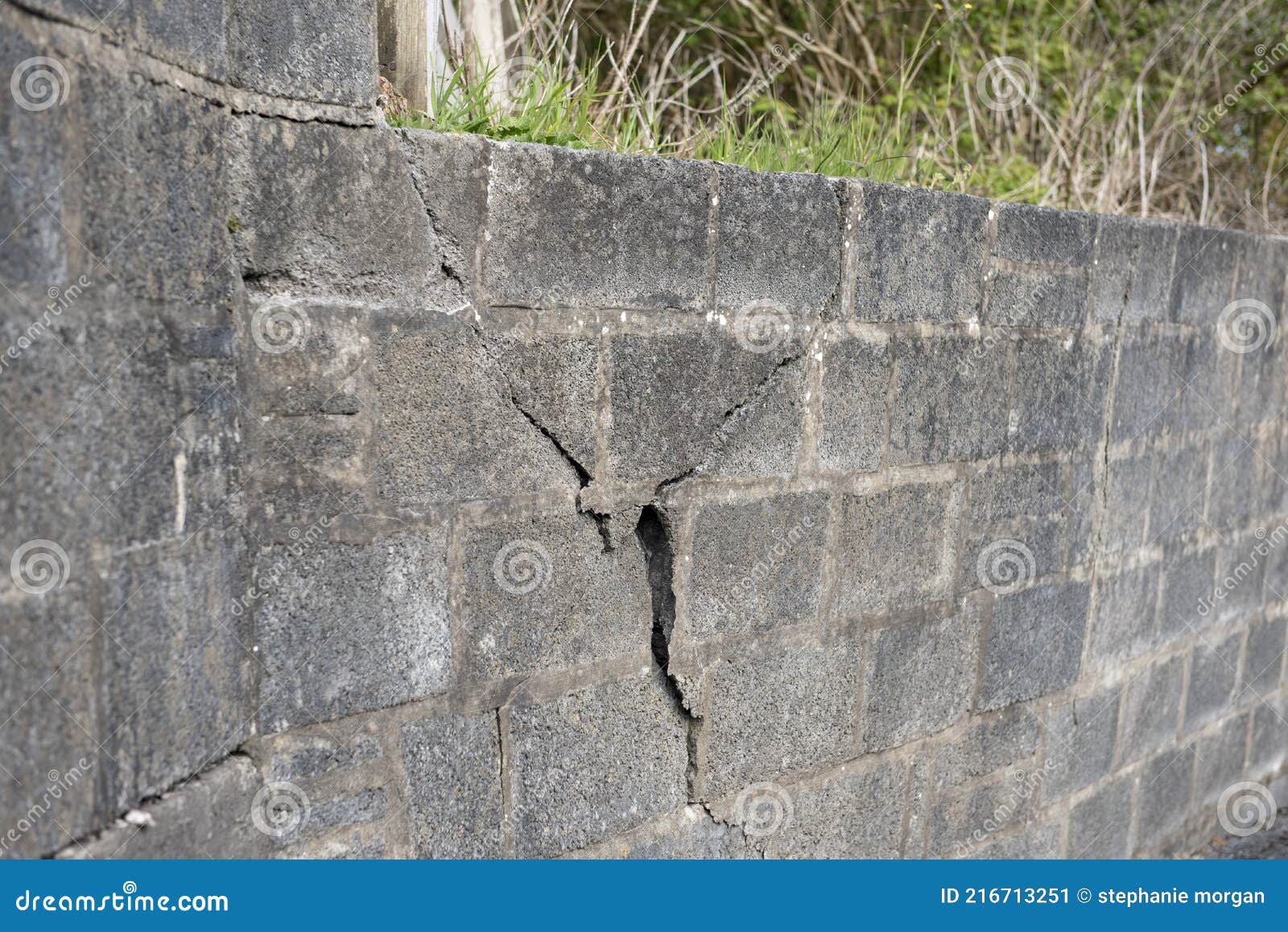 Wall Falling Due To Large Crack in Bricks Stock Image Image of