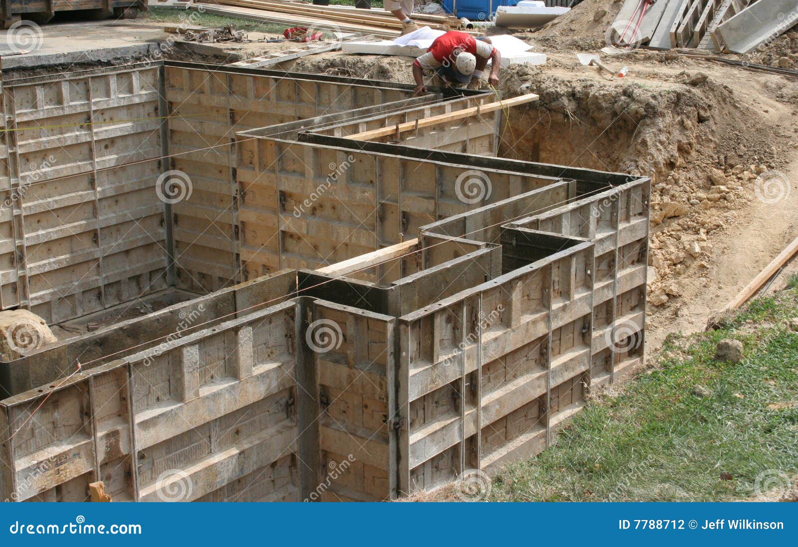 Wall Forms / Molds For Concrete Stock Photo - Image of basement, site