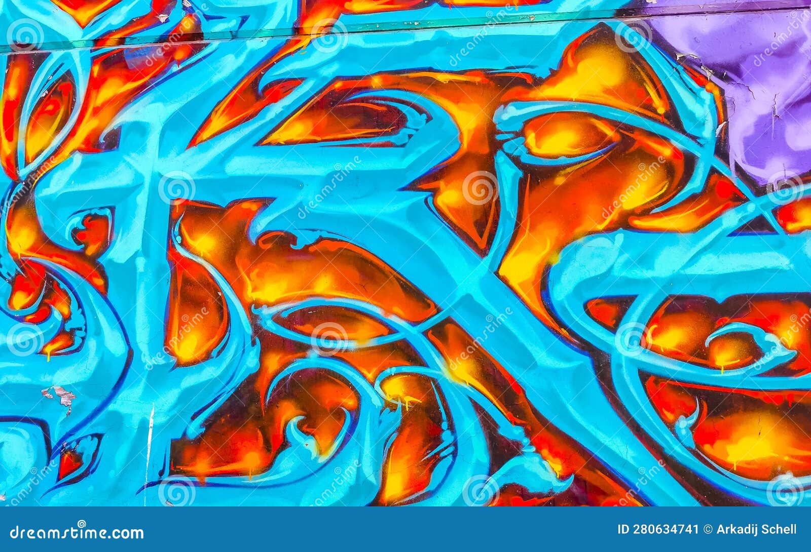 Wall with Graffiti Art Drawings Paintings in Puerto Escondido Mexico Editorial Photo Image of