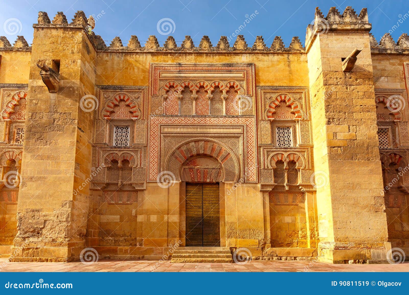 the wall of great mosque mezquita, cordoba, spain