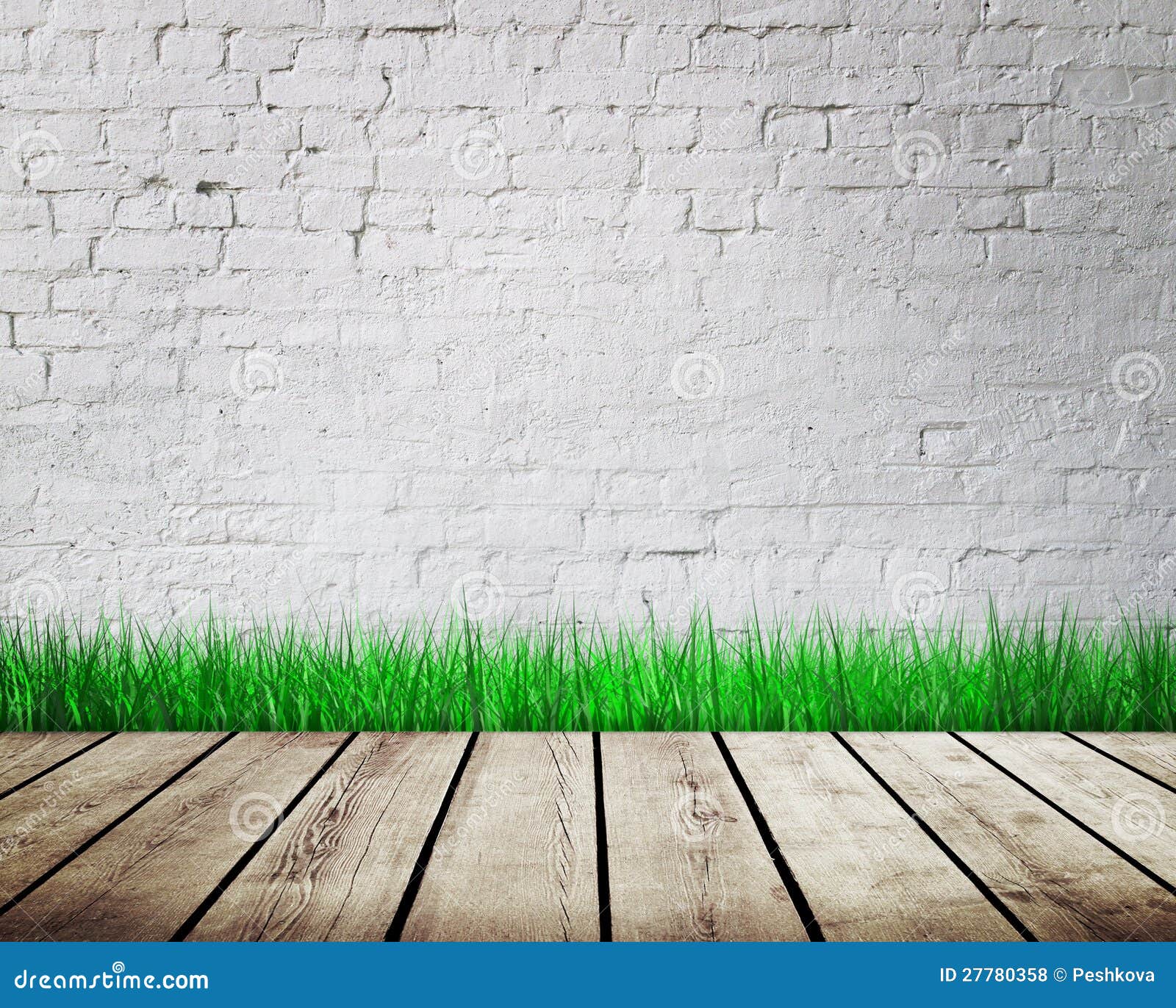 Wall with green grass stock photo. Image of board, natural 27780358