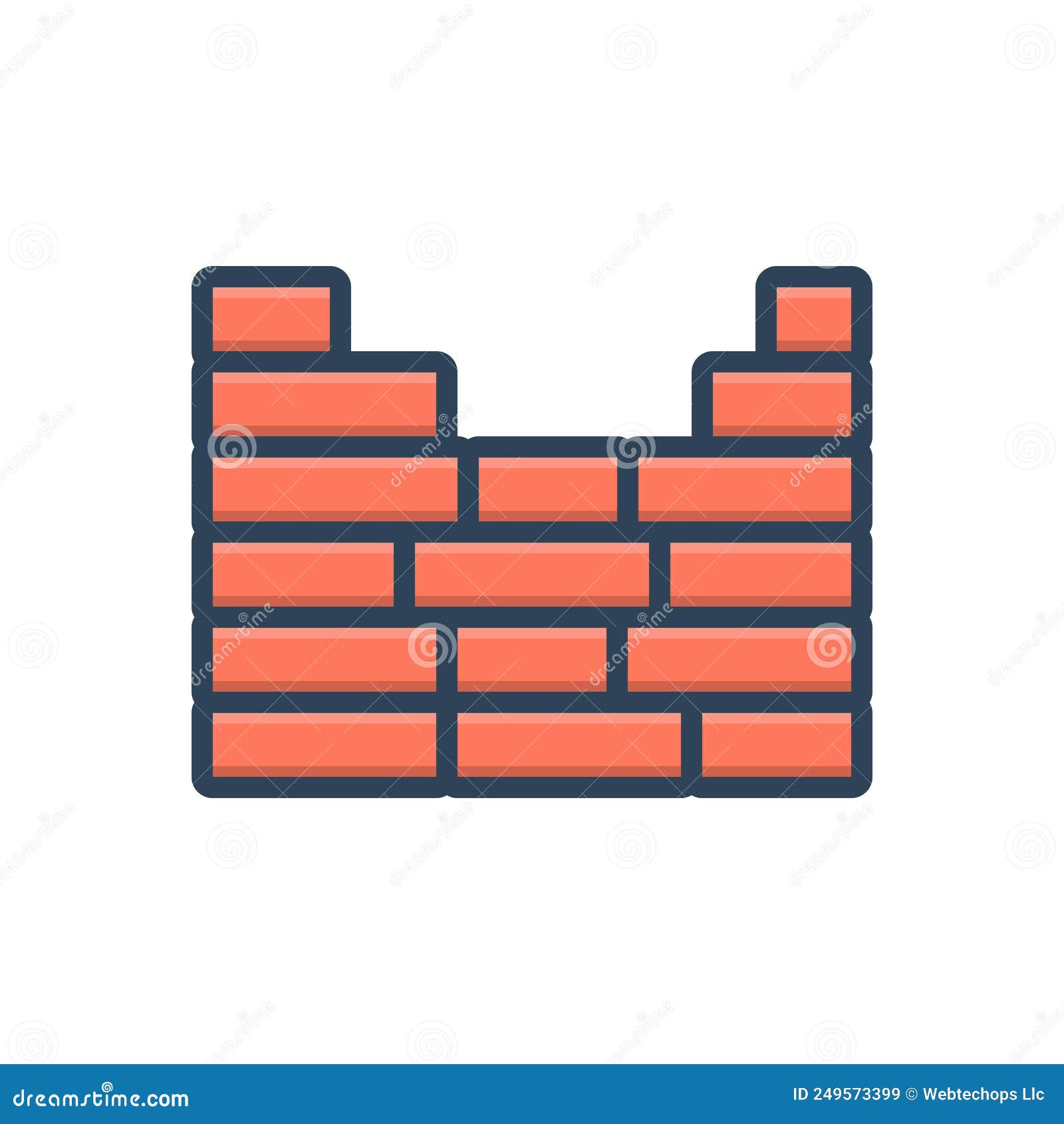 Color Illustration Icon for Wall, Enclosure and Brick Stock Vector Illustration of icon