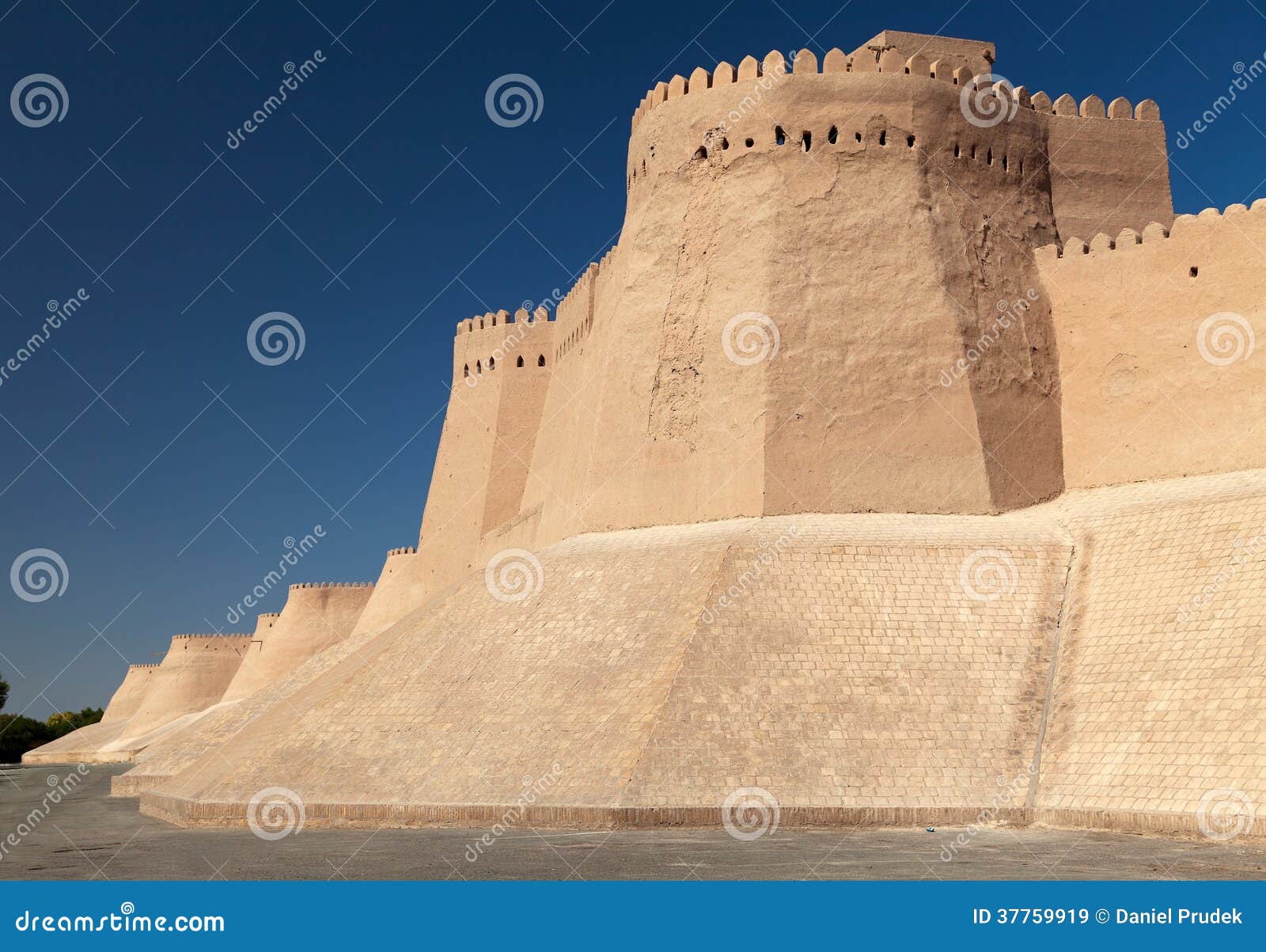 wall of itchan kala - khiva - xorazm province - uzbekistan
