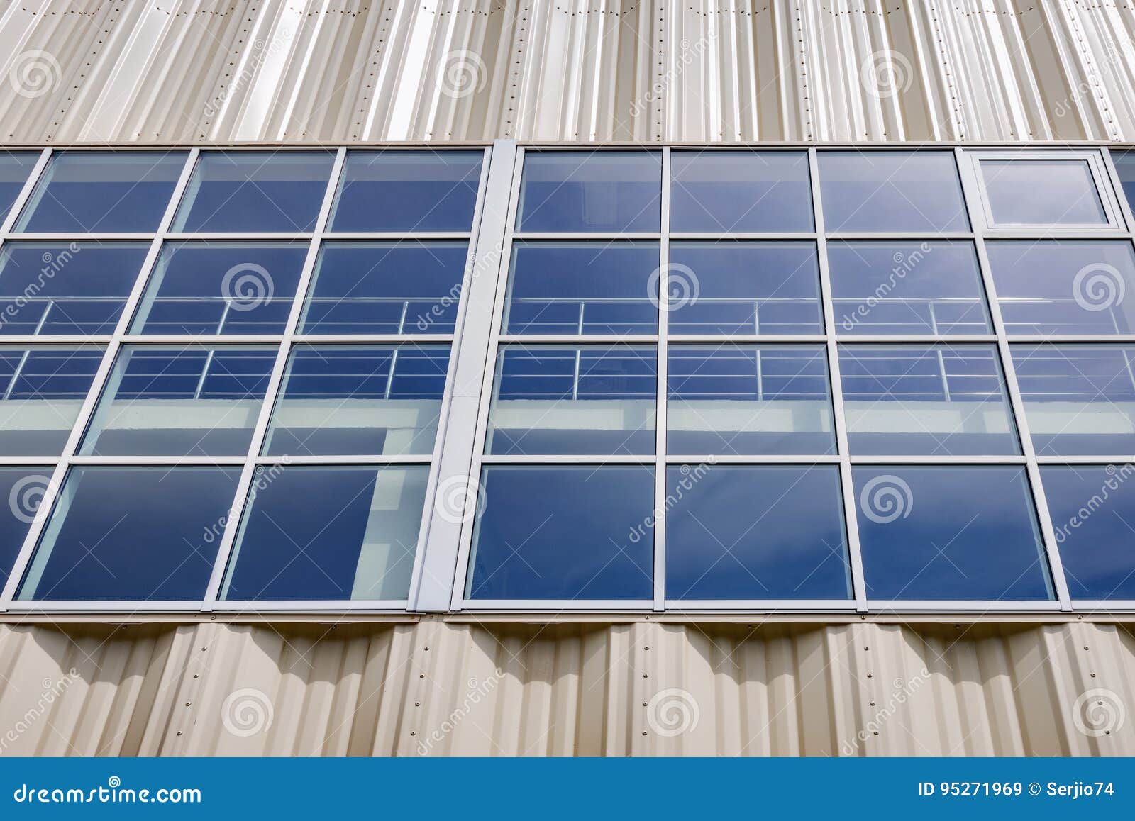 Wall Made of Glass and Metal. Stock Image Image of modern, frame