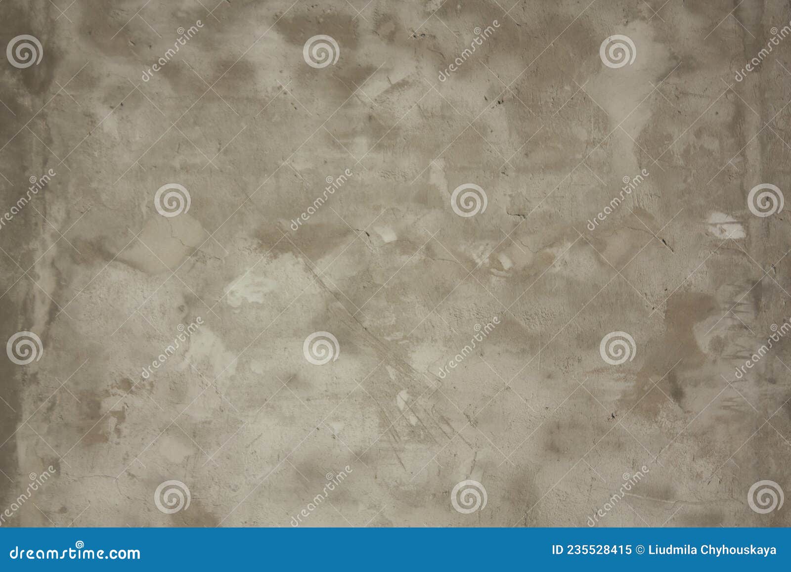The Wall is Made of Grey Untreated Concrete with White Spots. Concrete