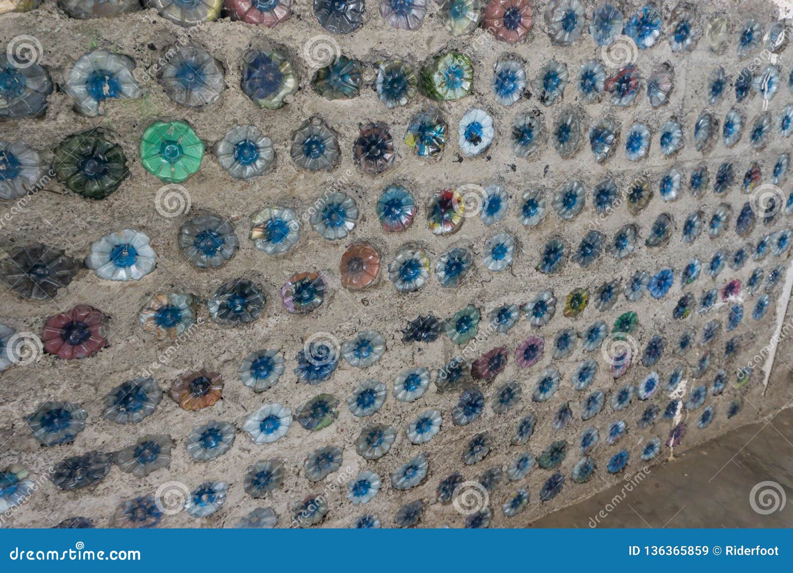 Wall Made of Recycled Plastic Bottles Stock Image Image of household