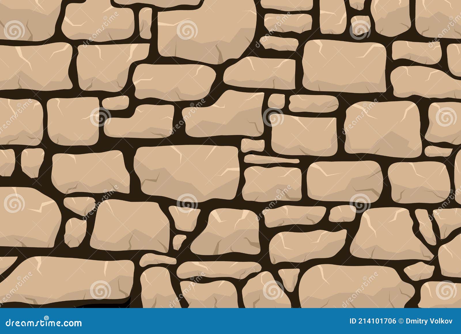 The Wall is Made of Stone. Background Image of a Stone Wall. Vector