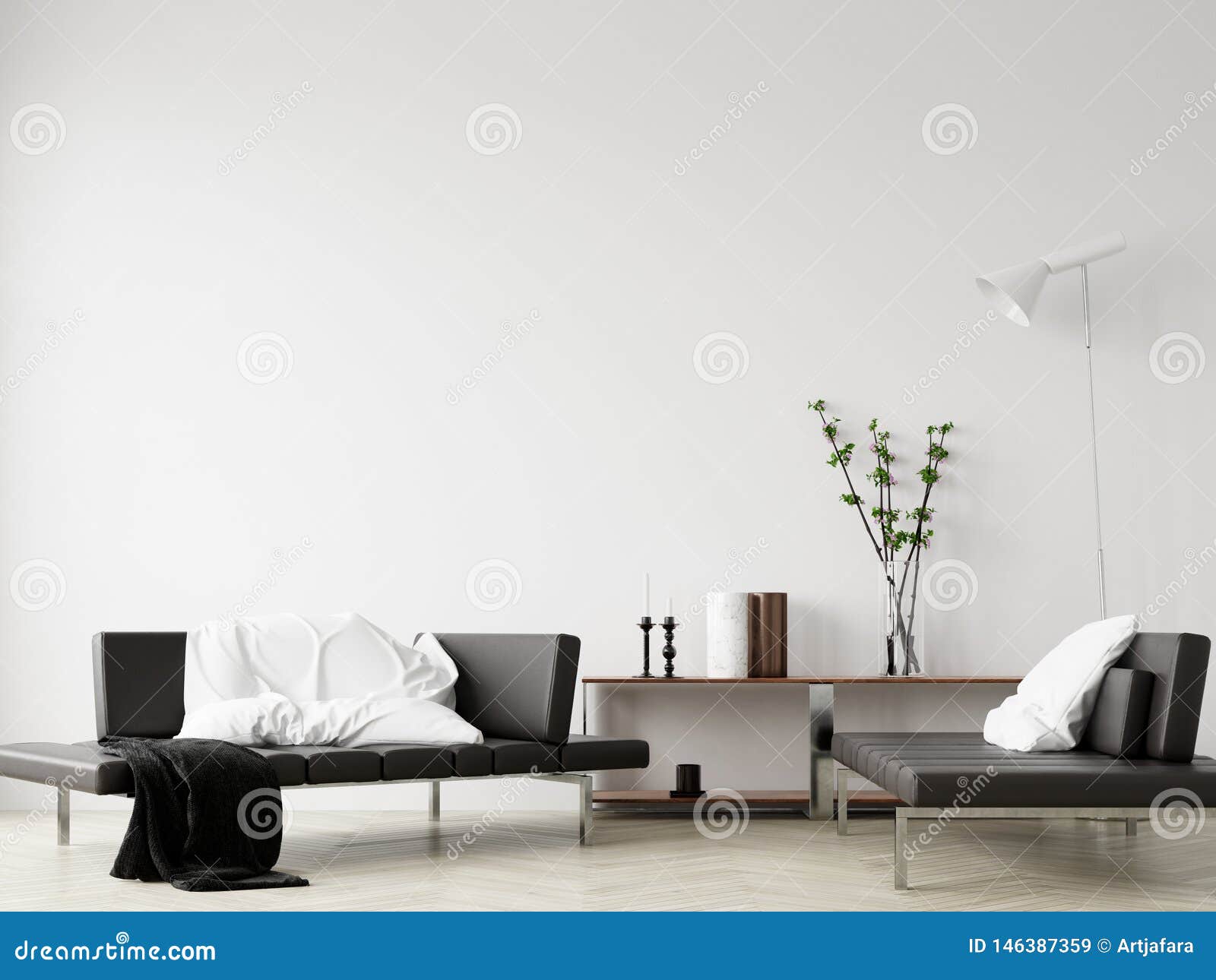 Wall Mock Up in Home Interior Background, Modern Style Living Room Stock  Image - Image of bright, decoration: 146387359