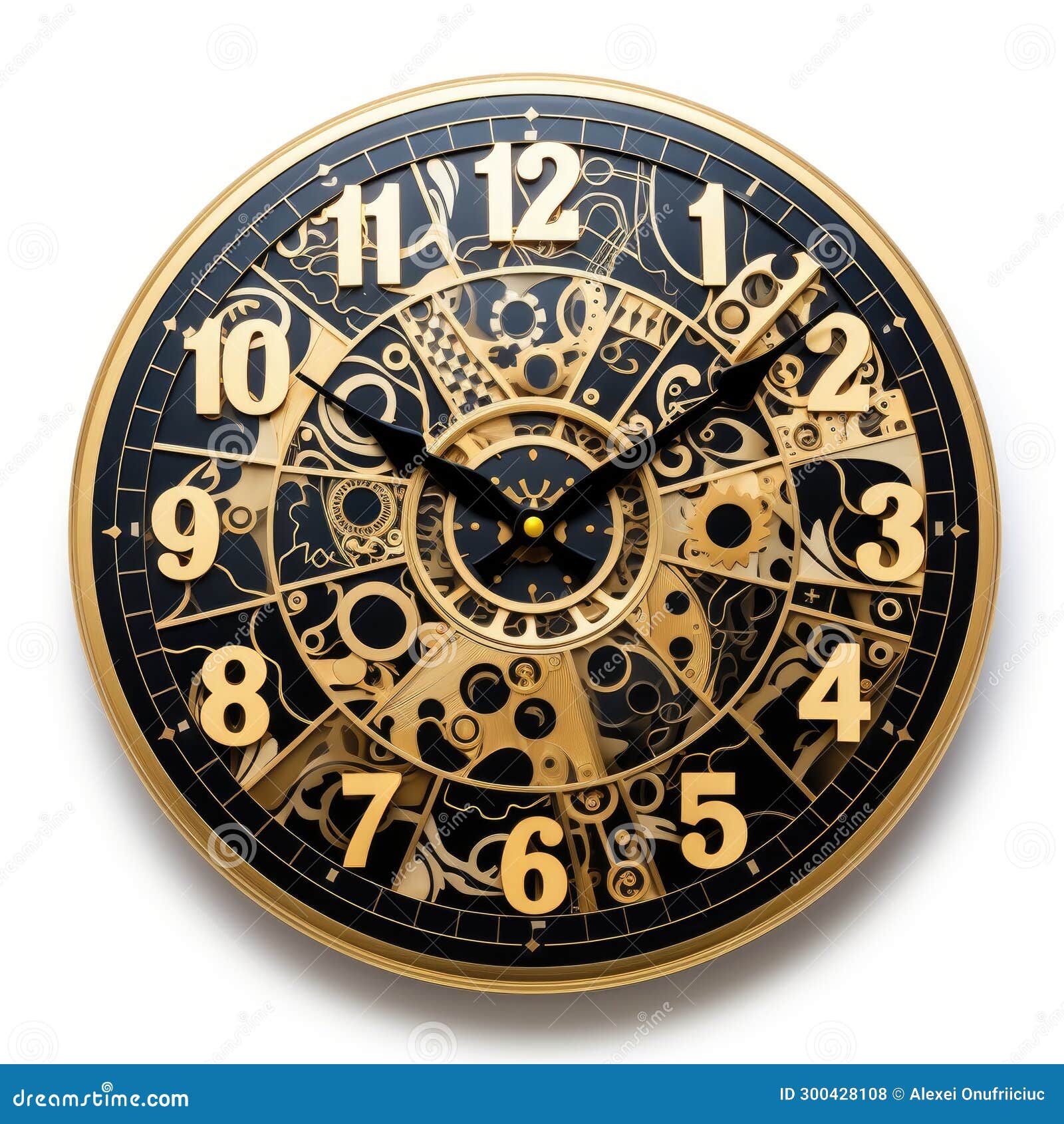 Wall-mounted Analog Clock. Clock with Hands. Round Clock with Hands