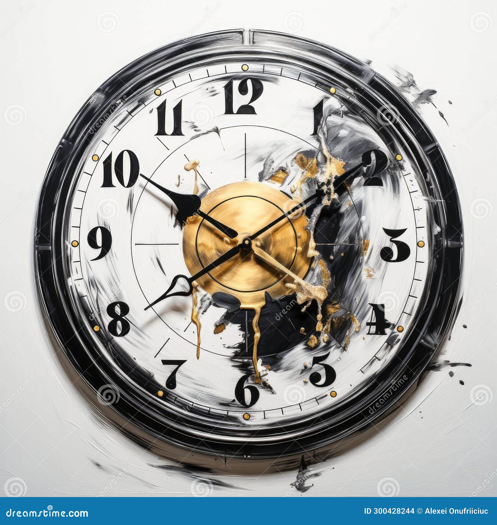 Wall-mounted Analog Clock. Clock with Hands. Round Clock with Hands