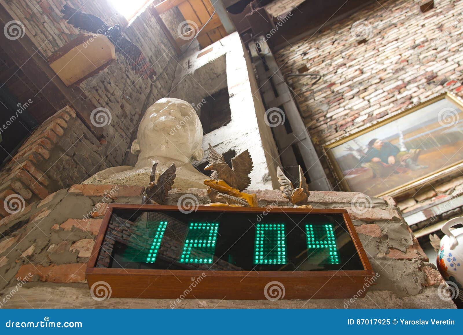 Wall mounted digital clock stock image. Image of 12pm 87017925