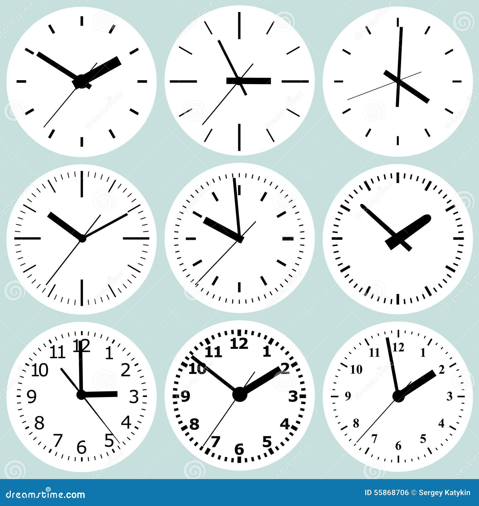 Wall mounted digital clock stock vector. Illustration of alarm - 55868706