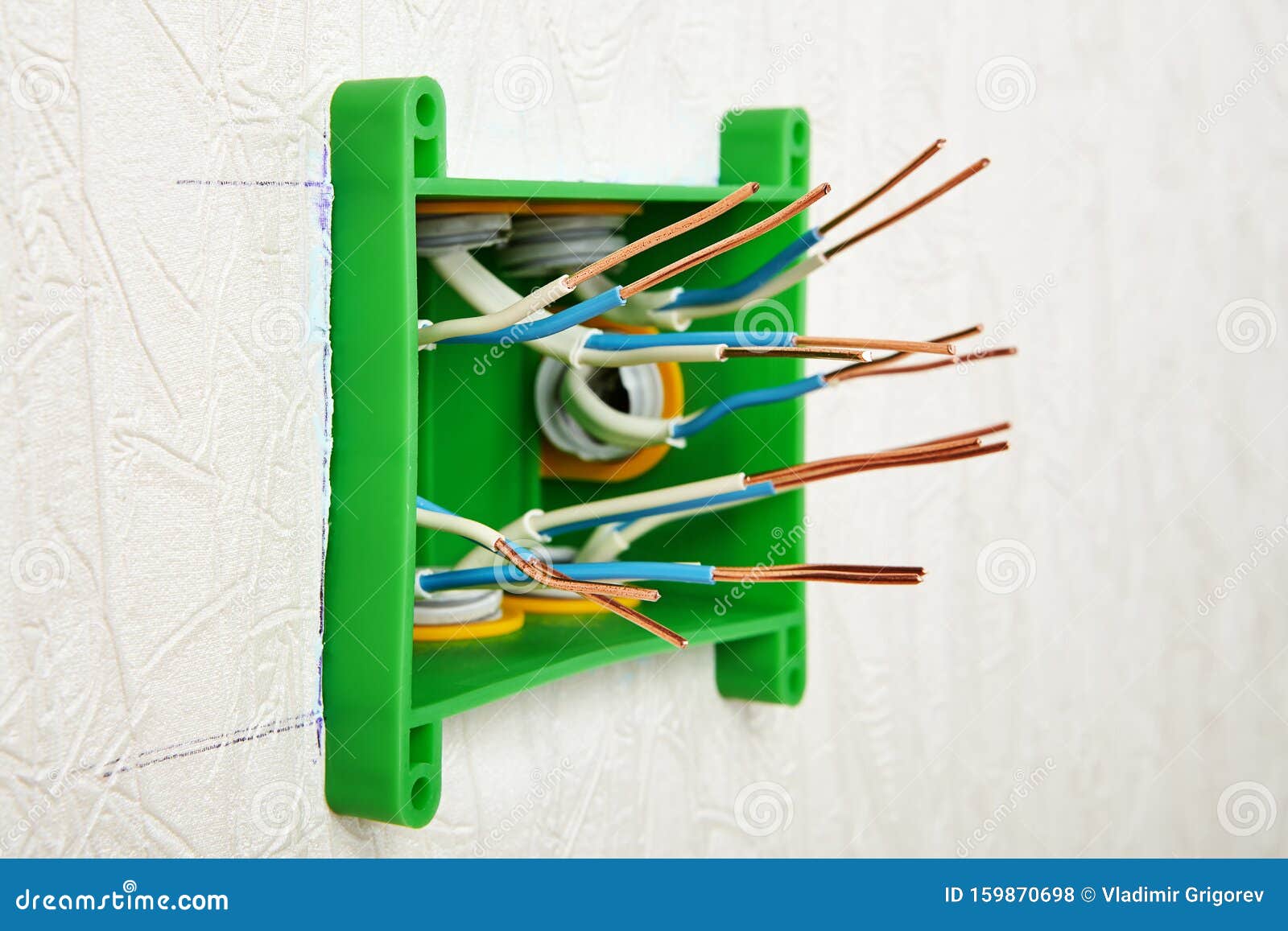 Copper Wires in an Electrical Distribution Box Stock Photo Image of