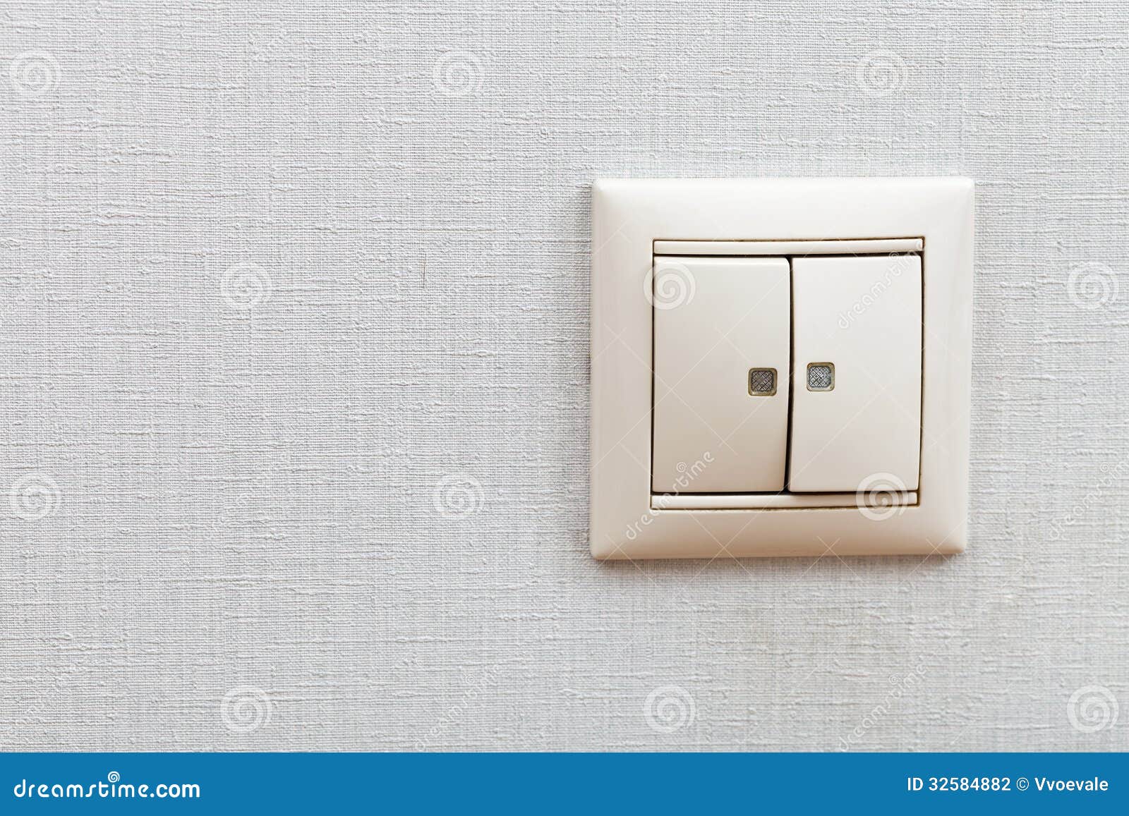 Wallmounted light switch stock photo. Image of detail 32584882