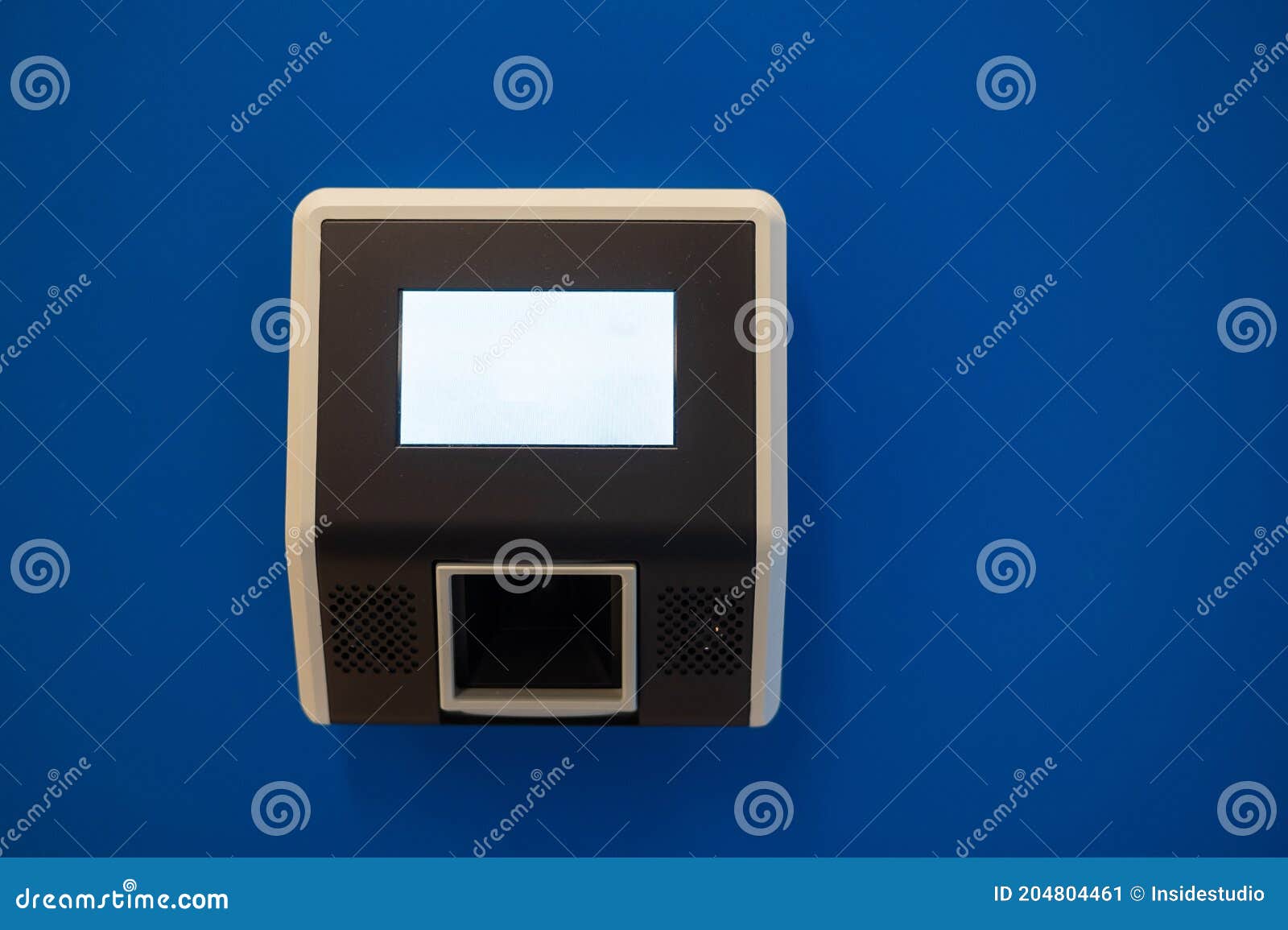 Wall Mounted Price Scanner on a Shopping Center Stock Image Image of