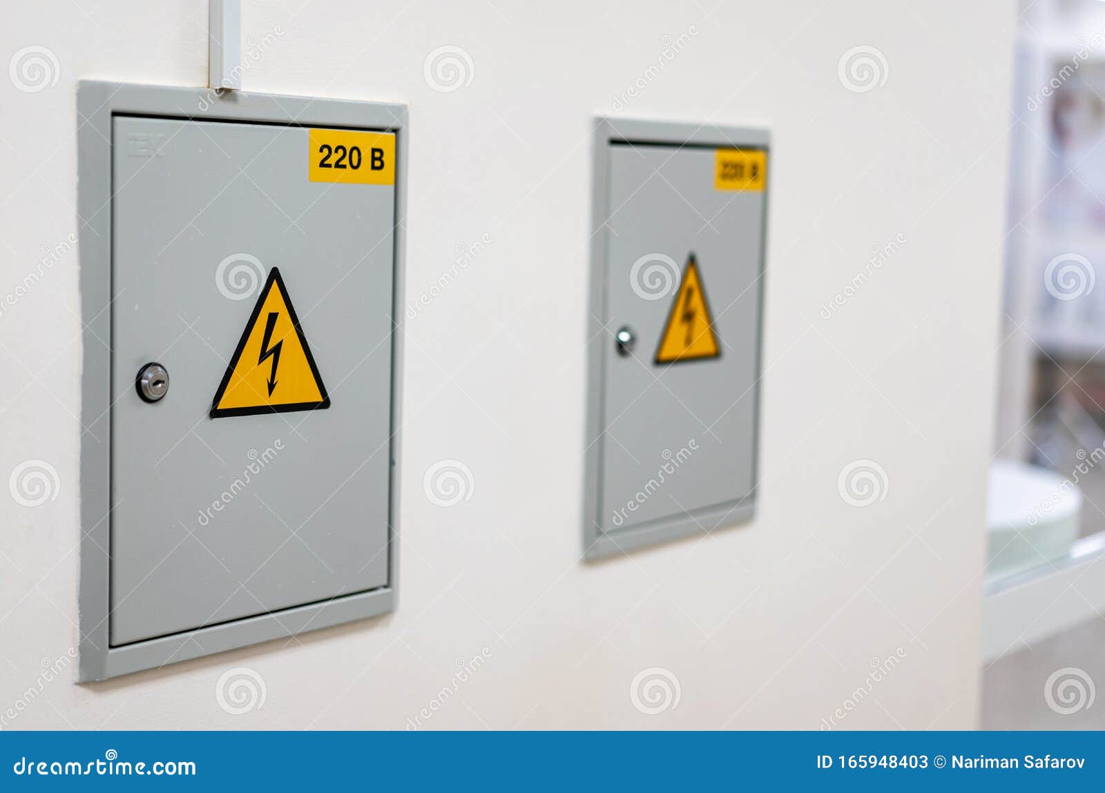 Wall Mounted Voltage Distribution Board Stock Image Image of metal