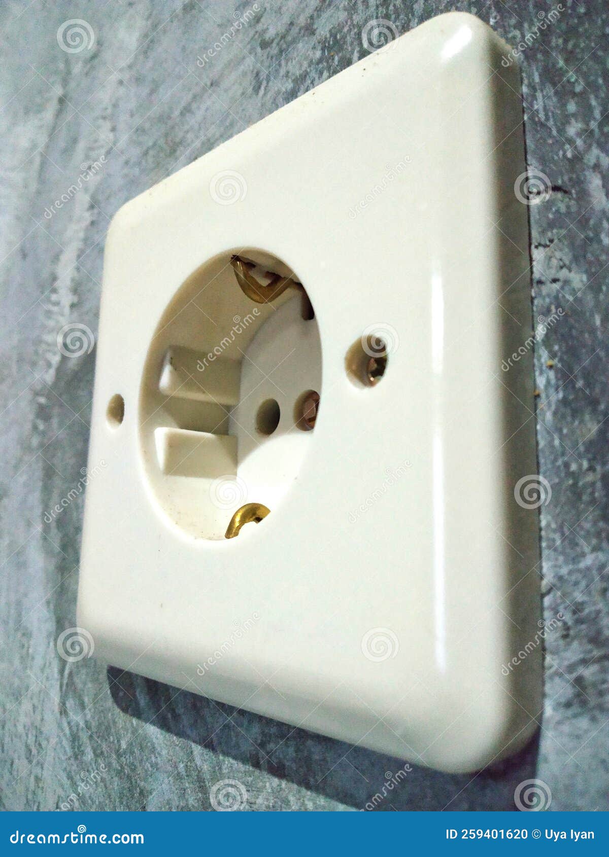 Wallmounted White Box Electric Plug Stock Photo Image of circle