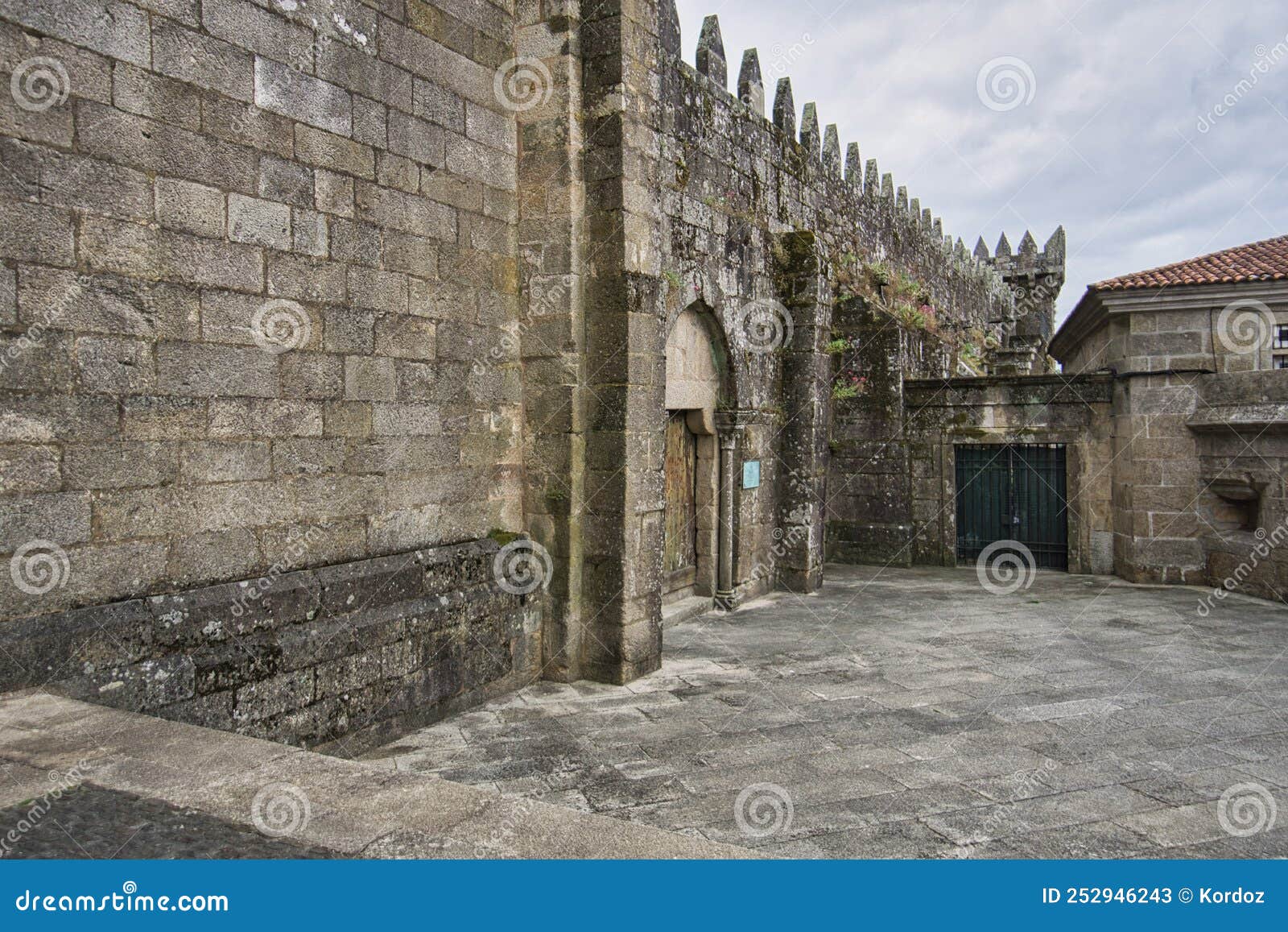wall near cathedral of saint mary of tui in pontevedra