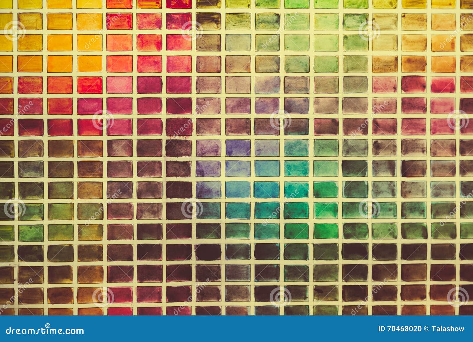 wall of the plurality of colored squares.