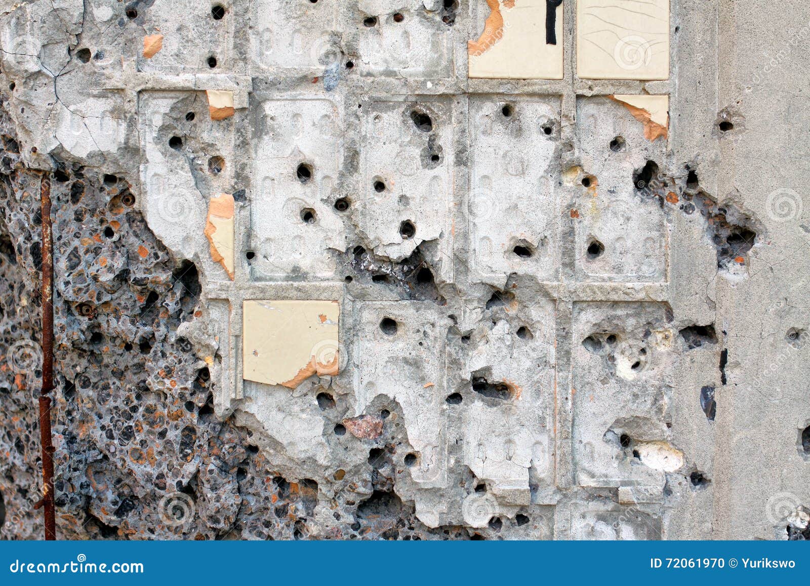Wall Shattered with Bullets Stock Photo Image of buildings, stone