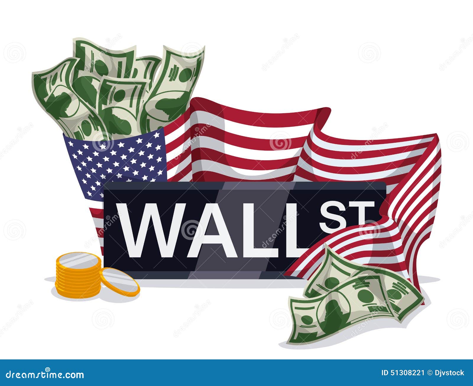 Wall Street Design, Vector Illustration. Stock Vector Illustration of