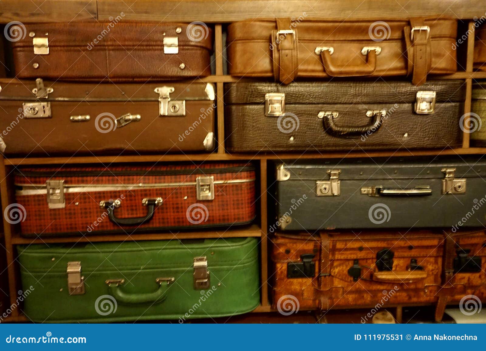 Wall Suitcases Lie Shelf Wall Suitcases Lie Shelf Bags Luggage Made Various Materials Leather 111975531 