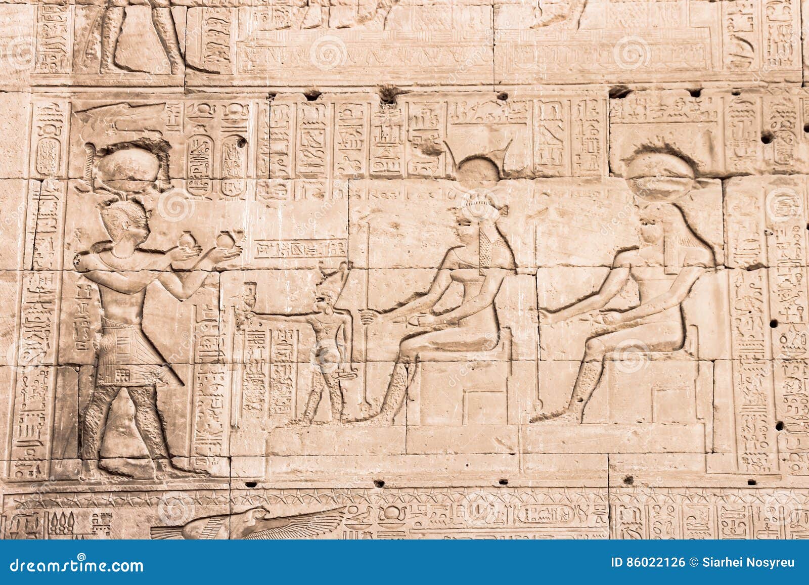wall of the temple of hathor at dendera.