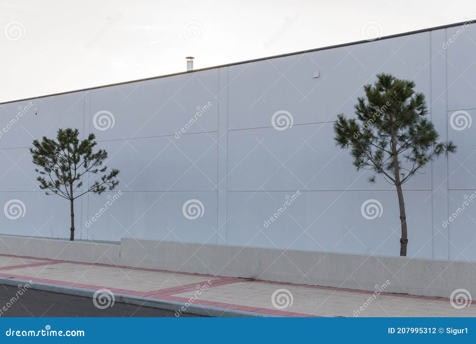 wall with two trees and and fireplace