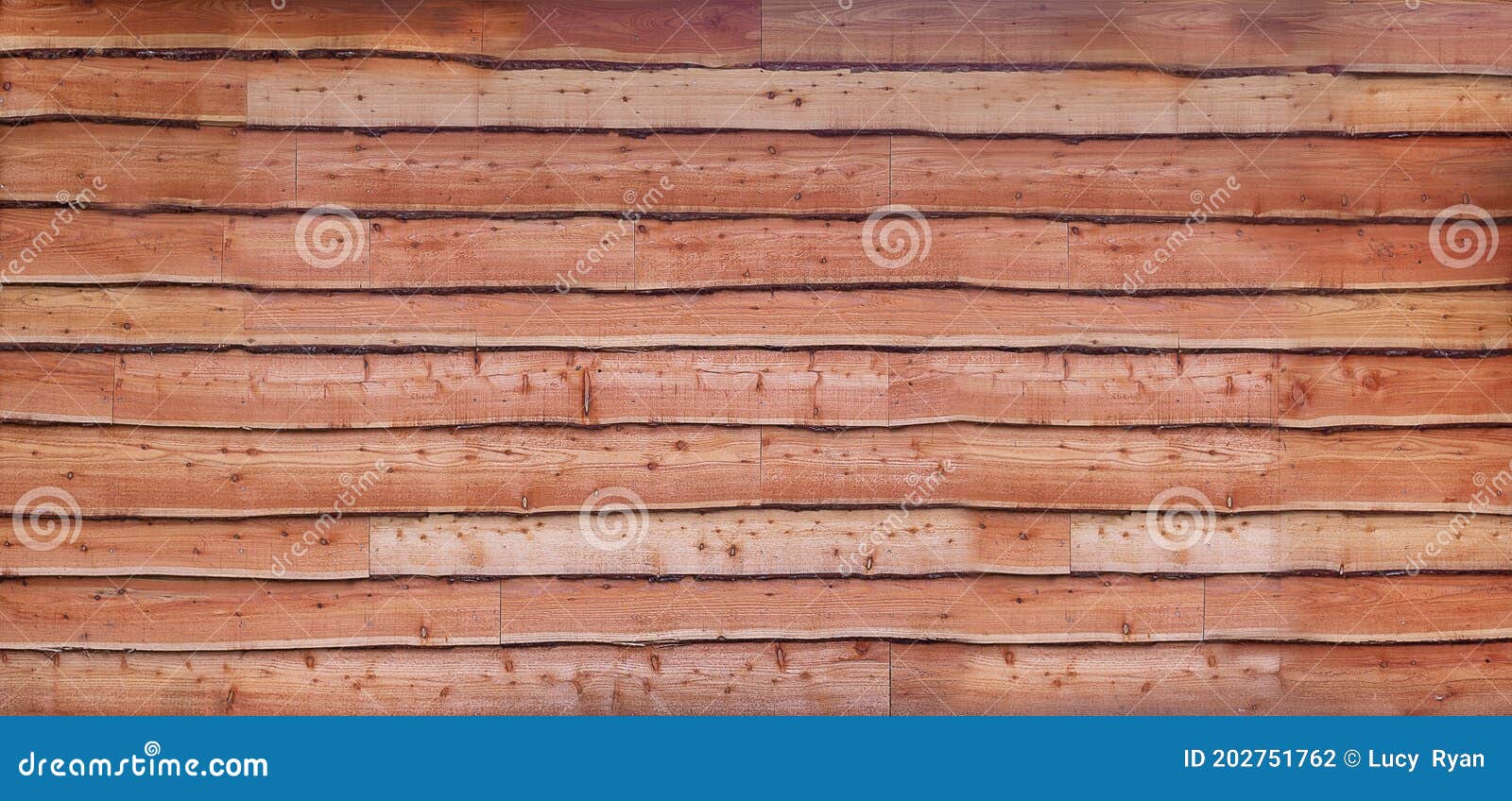 wall of waney uneven edge wooden boards