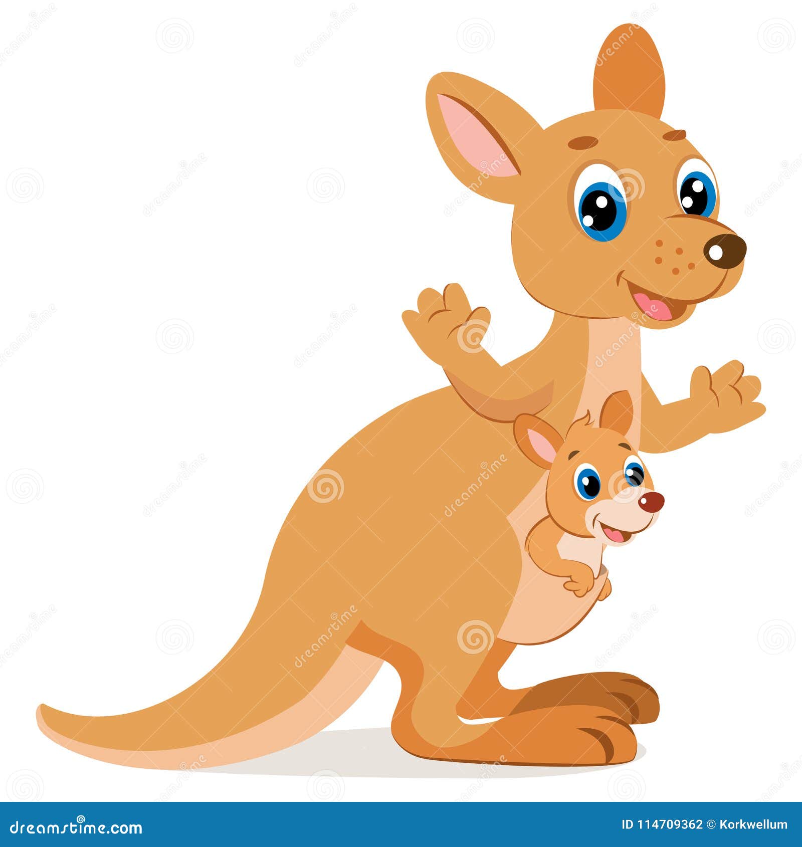 Baby Girl Kangaroo Scrapbook Set. Vector Scrapbooking, Decorative