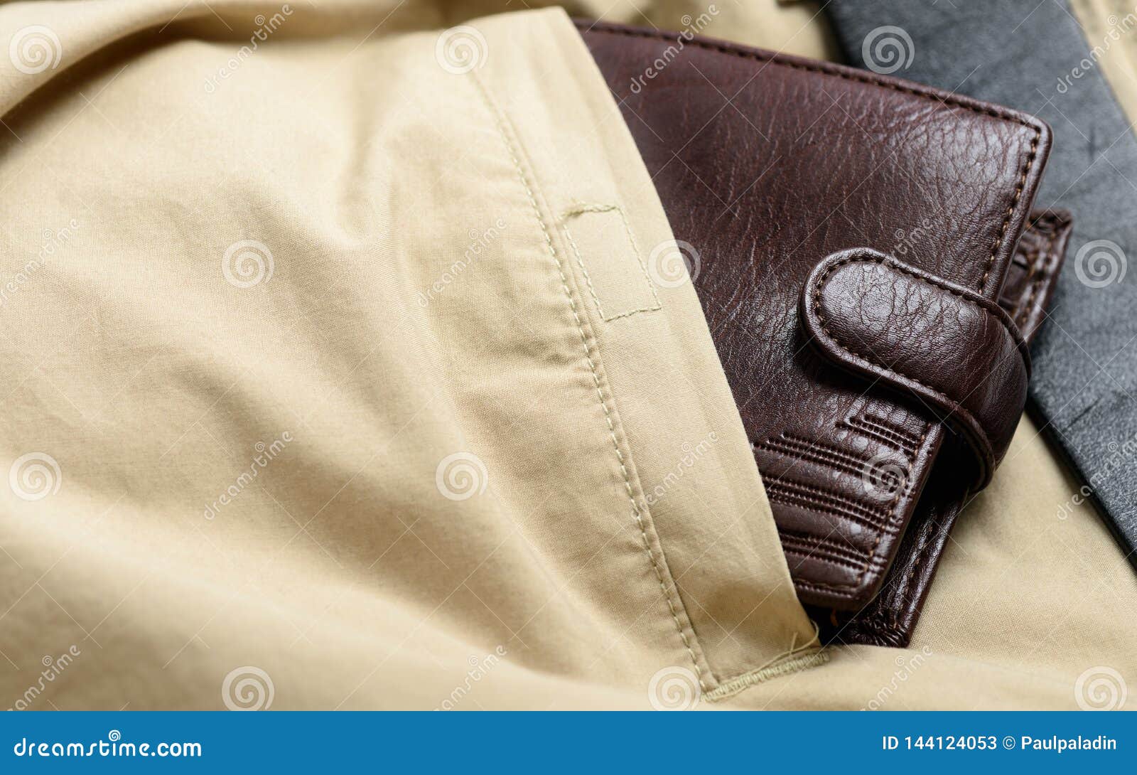 Wallet in the Back Pocket of Casual Pants Stock Image - Image of broke ...