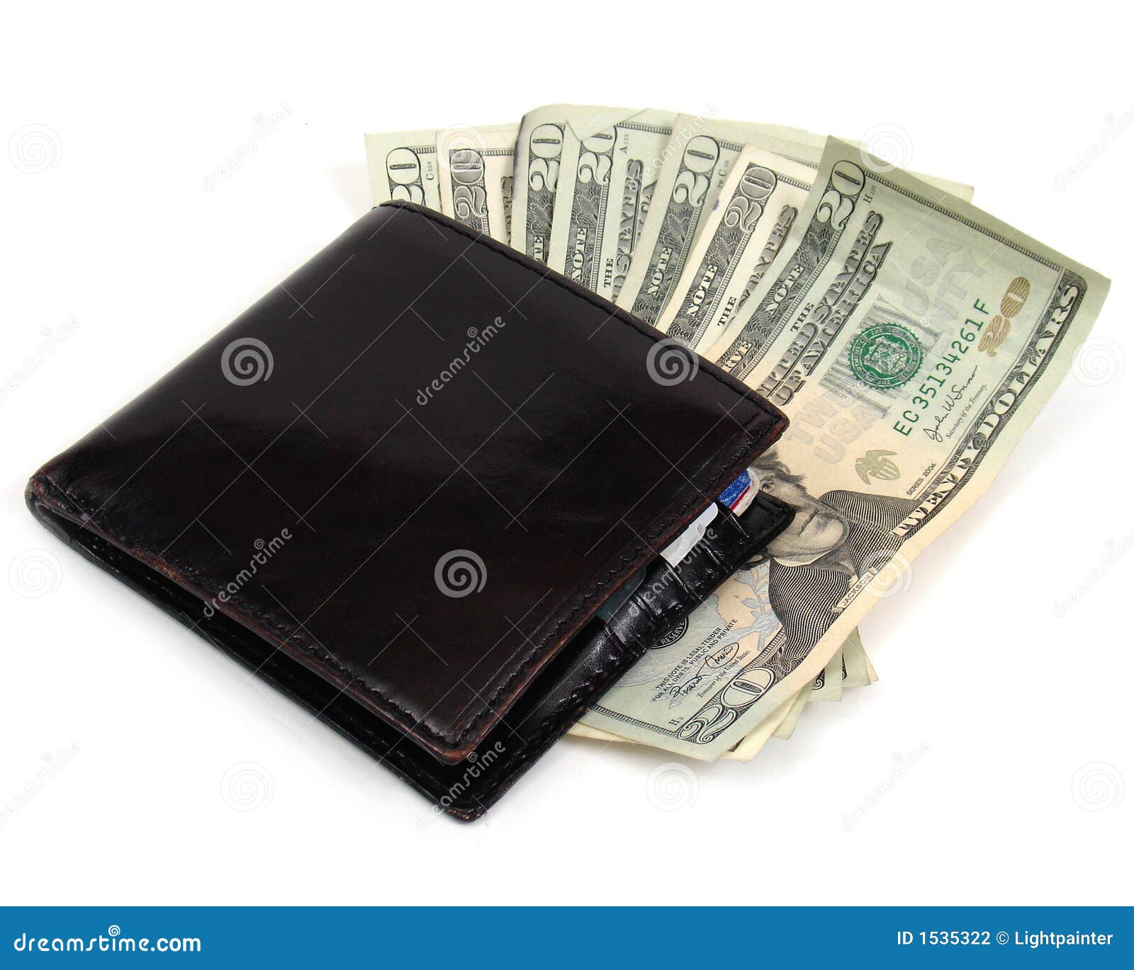 Wallet with bills two stock photo. Image of exchange, cash 1535322