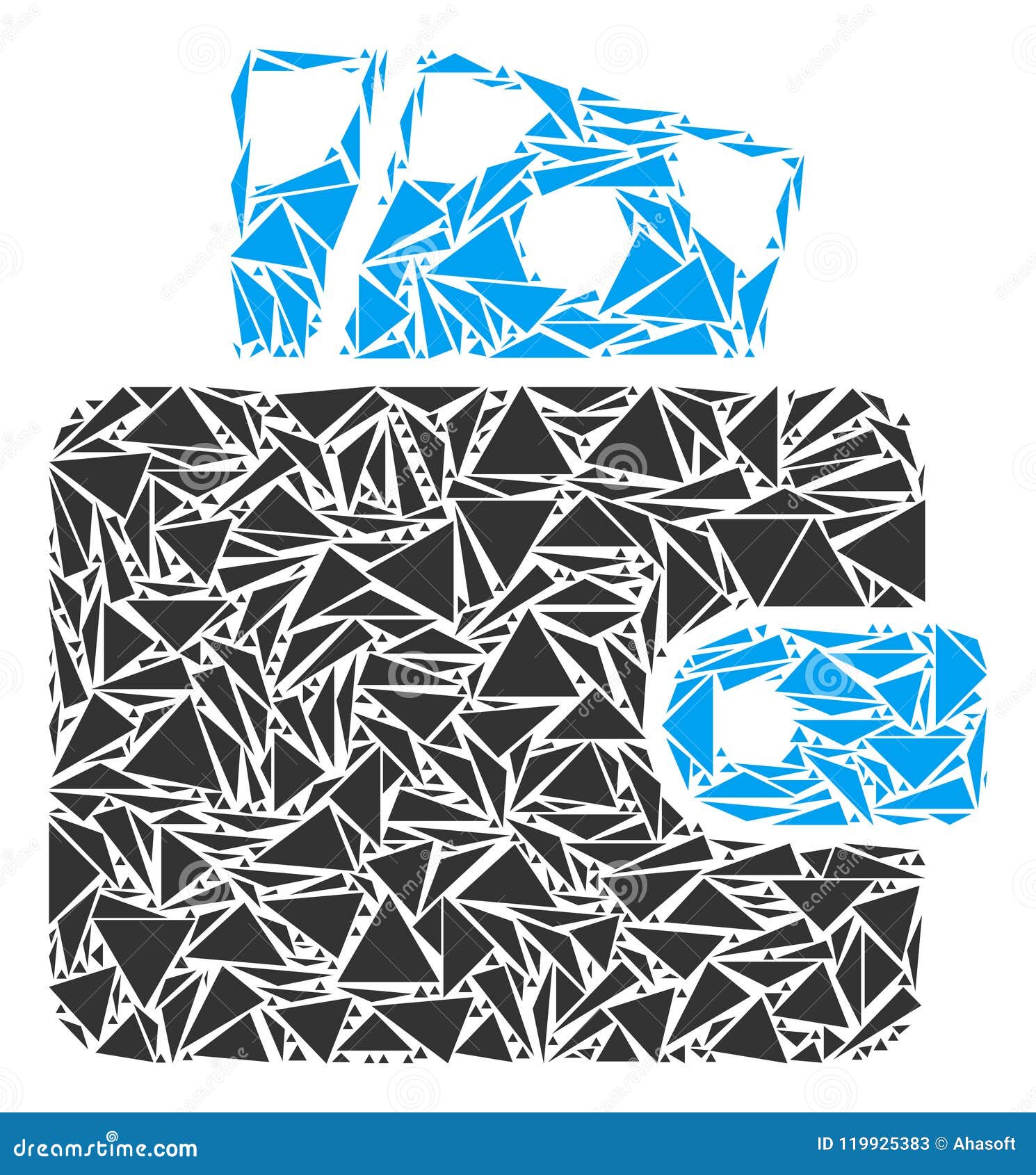 wallet collage of triangles