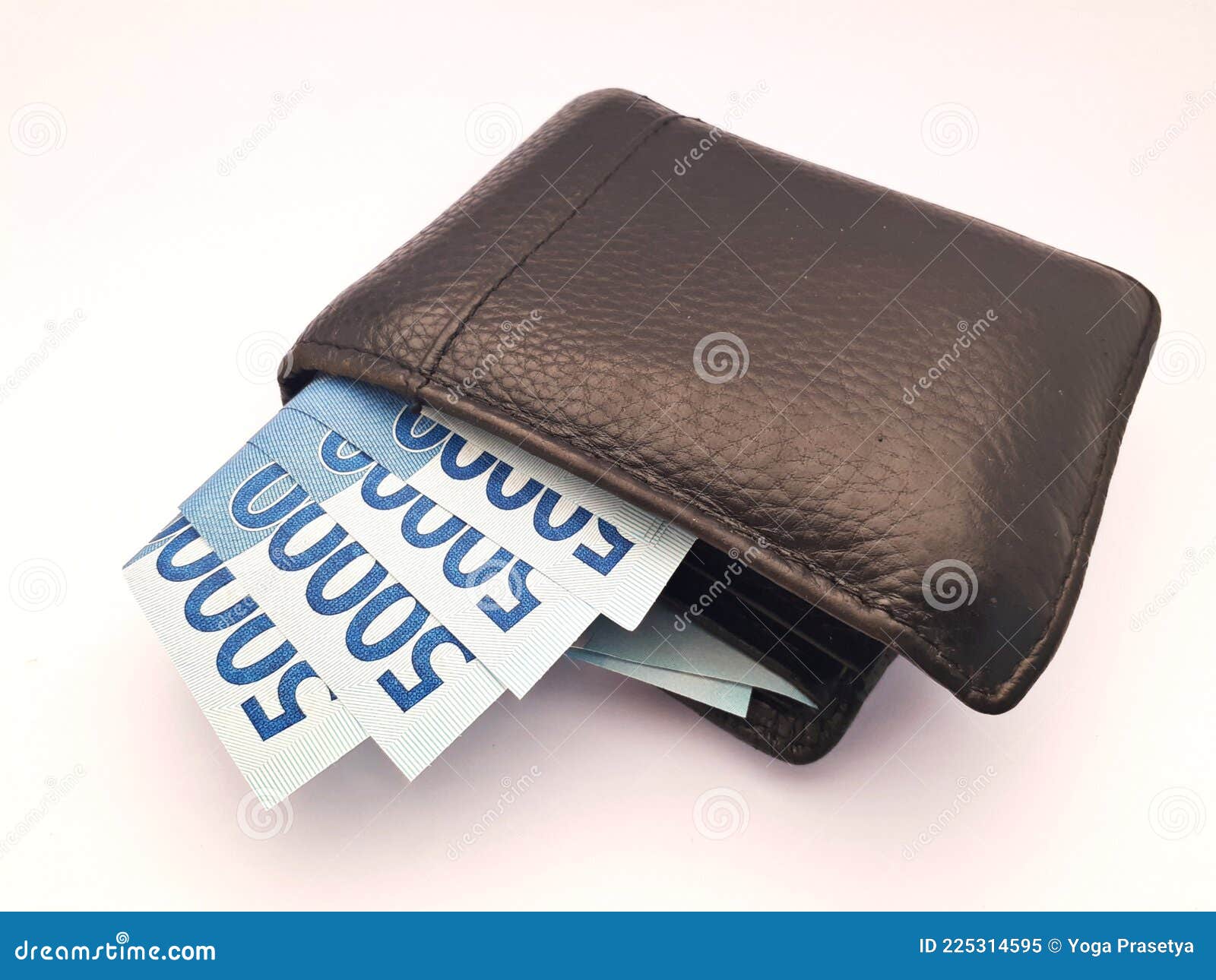A Wallet Containing Several Pieces of 50 Thousand Rupiah Denominations ...