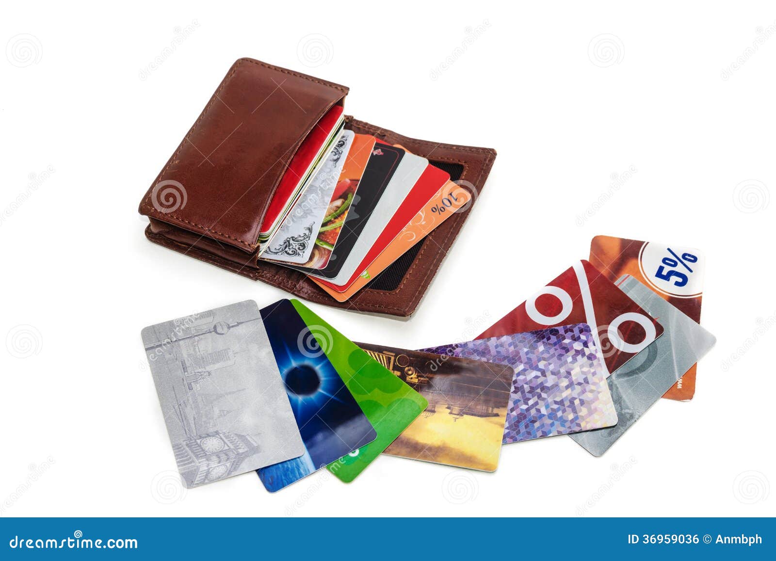 Wallet with Discount Plastic Cards Stock Photo Image of orange