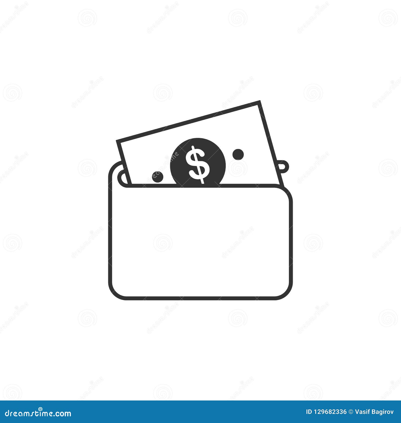 Wallet, Dolar Gold Icon. Vector Illustration Of Golden Particle ...