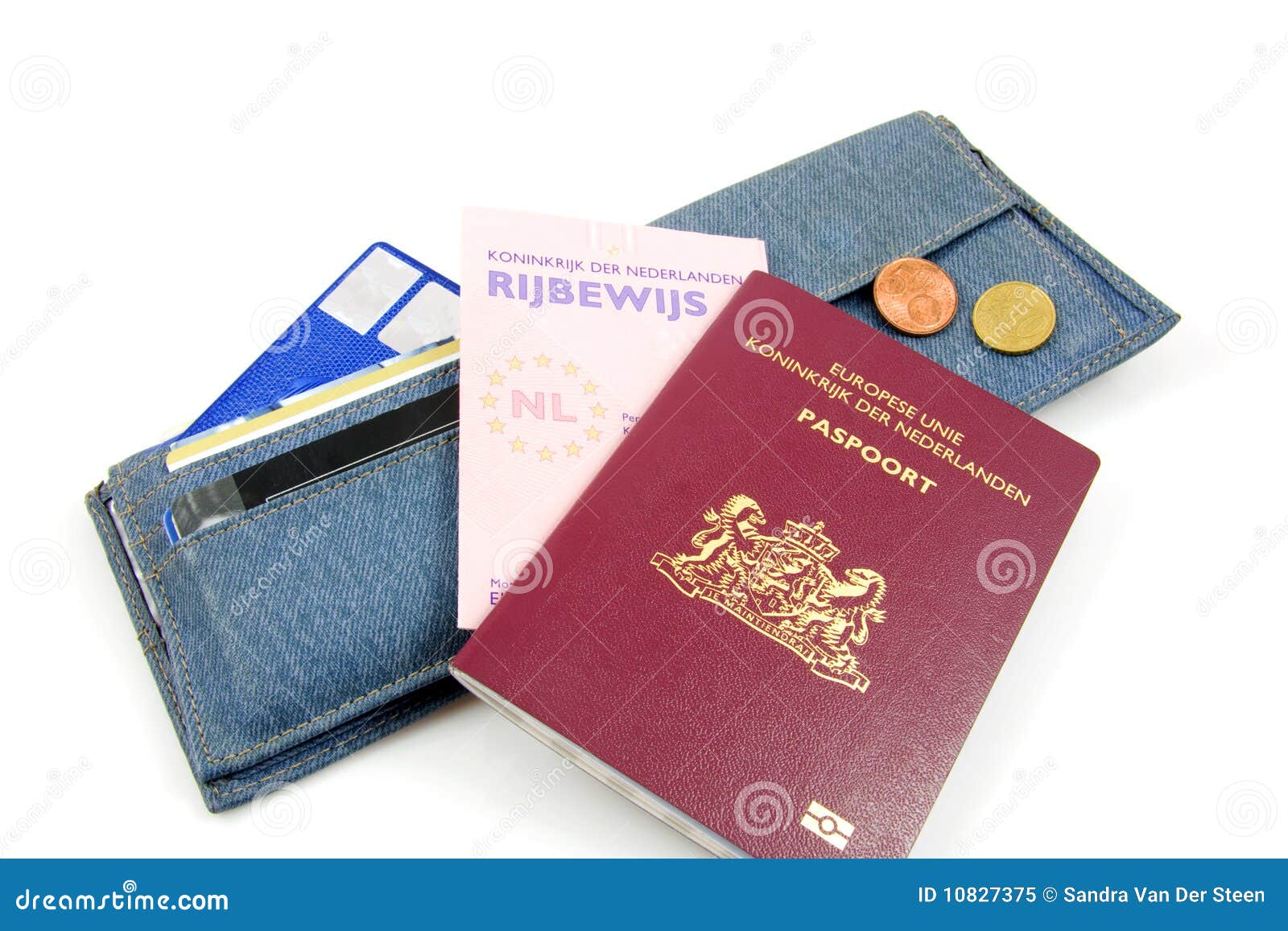 Wallet and Dutch documents stock image. Image of belongings 10827375