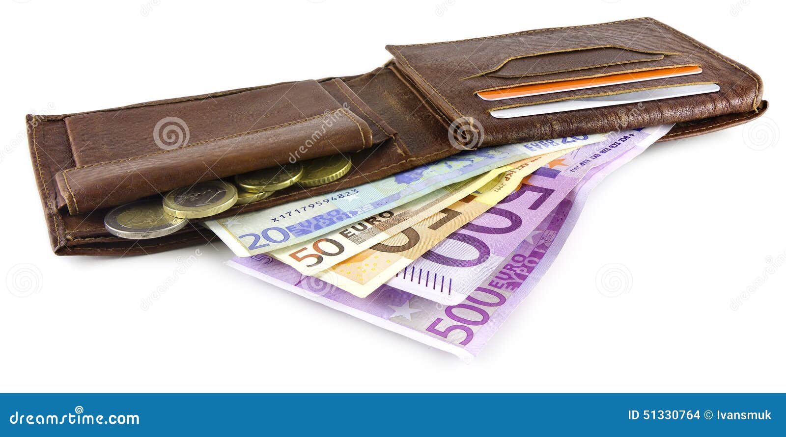 Wallet with Euro banknotes stock photo. Image of cash - 51330764