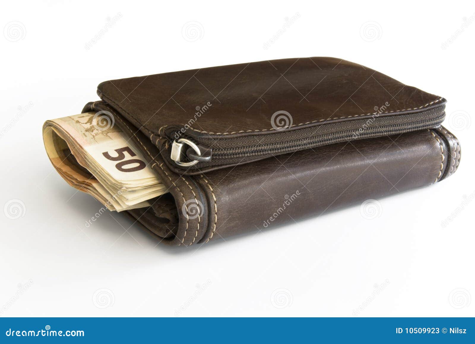 Wallet with Euro Bills stock image. Image of metal, financial - 10509923