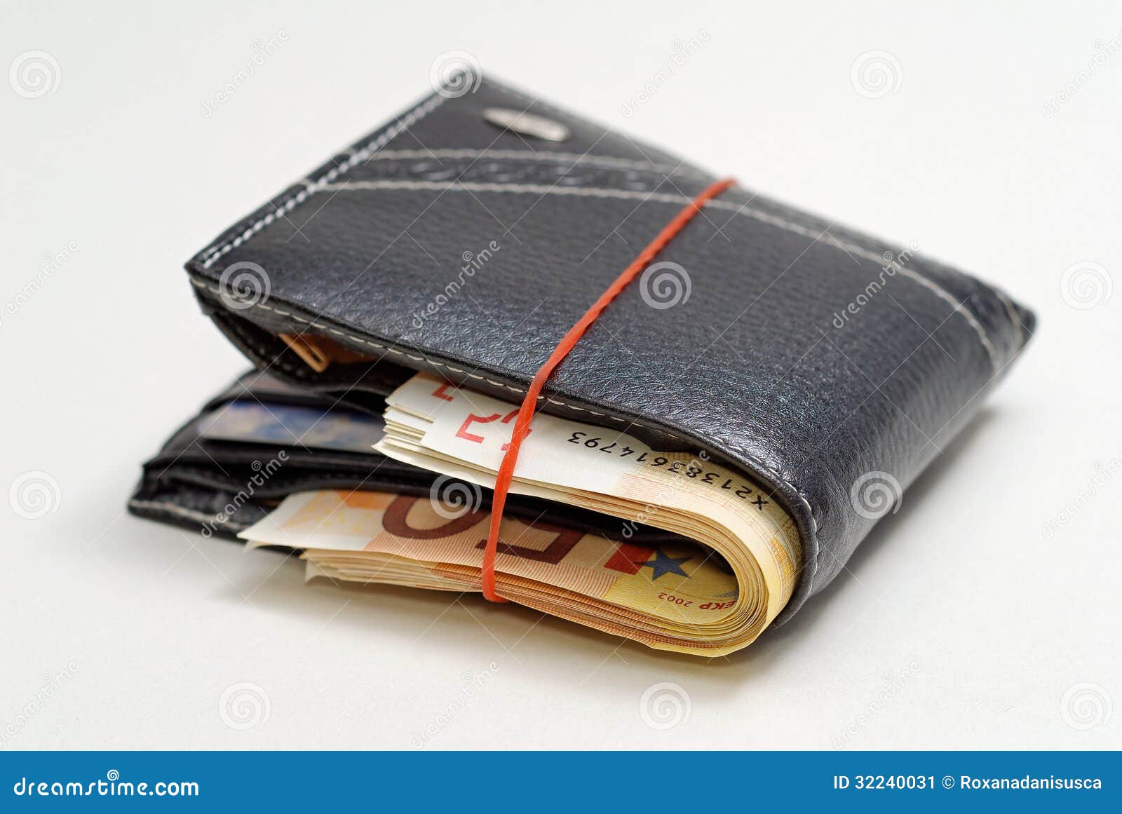 Wallet Full With 50 Euros Stock Image - Image: 32240031