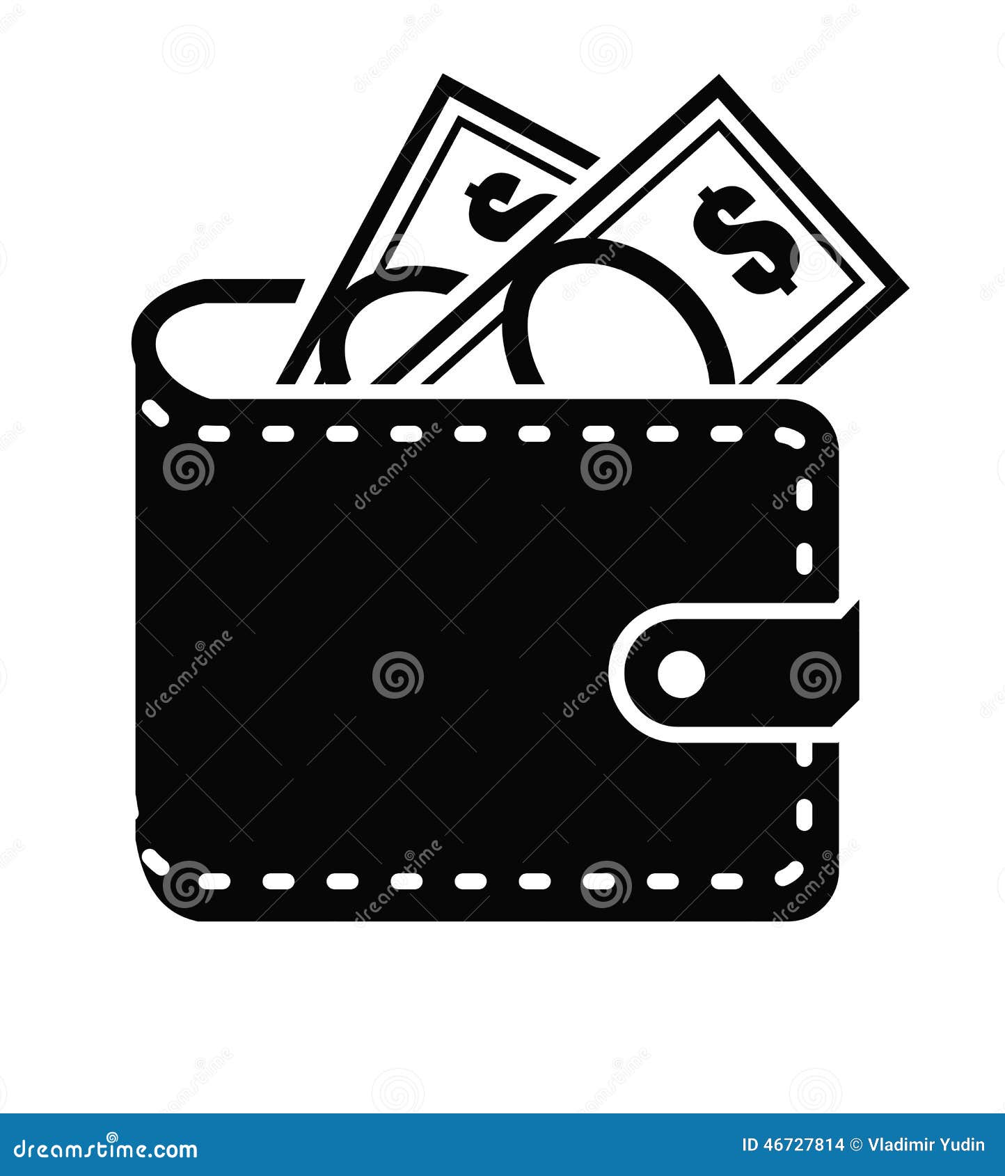 Wallet icon stock vector. Illustration of illustration - 46727814