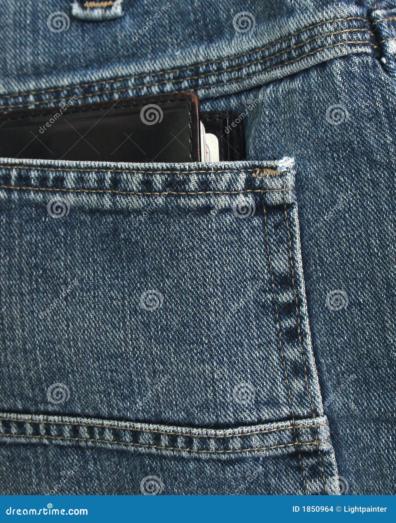 Wallet in jeans stock photo. Image of debt, casual, back 1850964