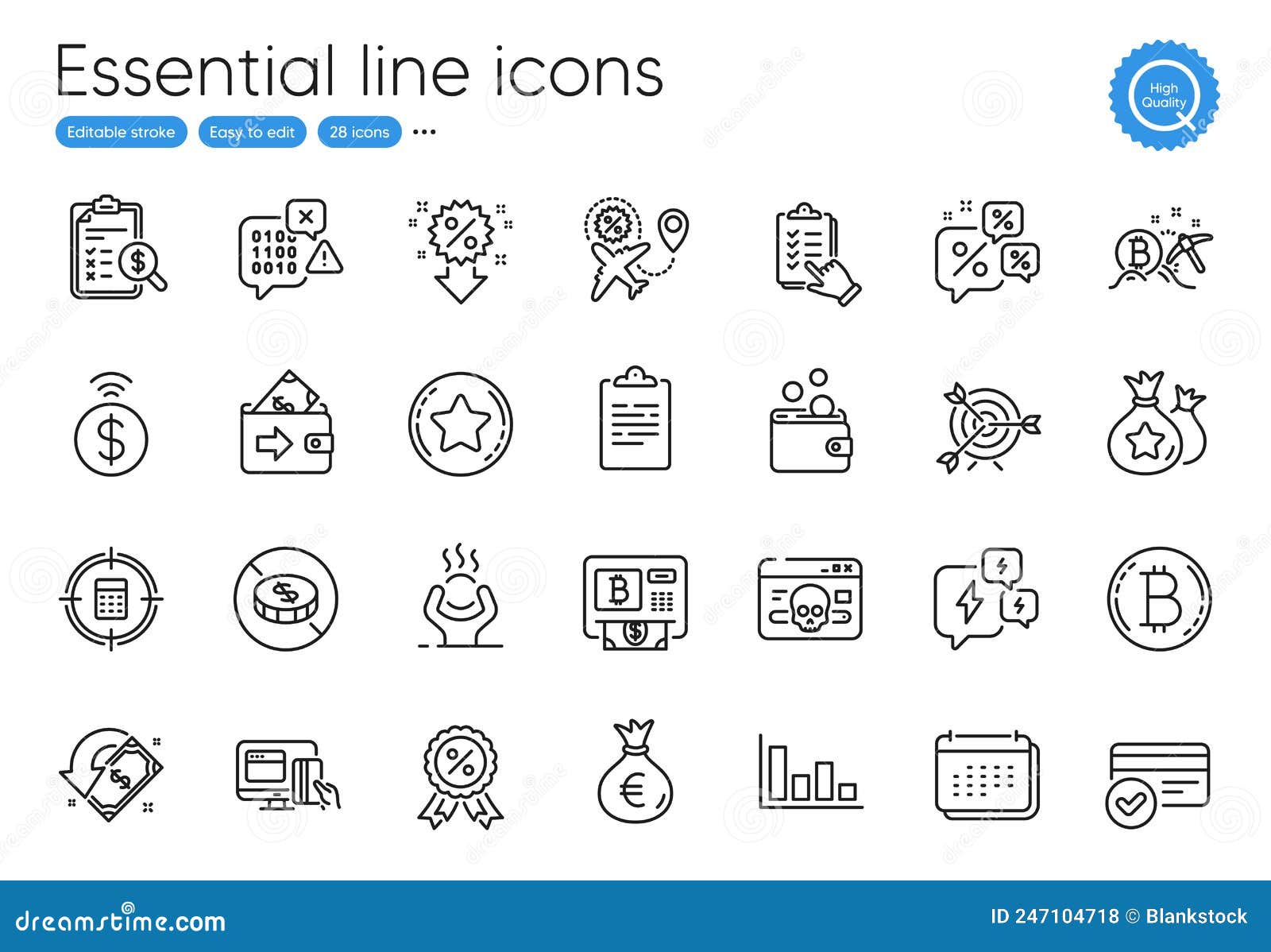 Wallet Money, Loyalty Points and Money Bag Line Icons. for site
