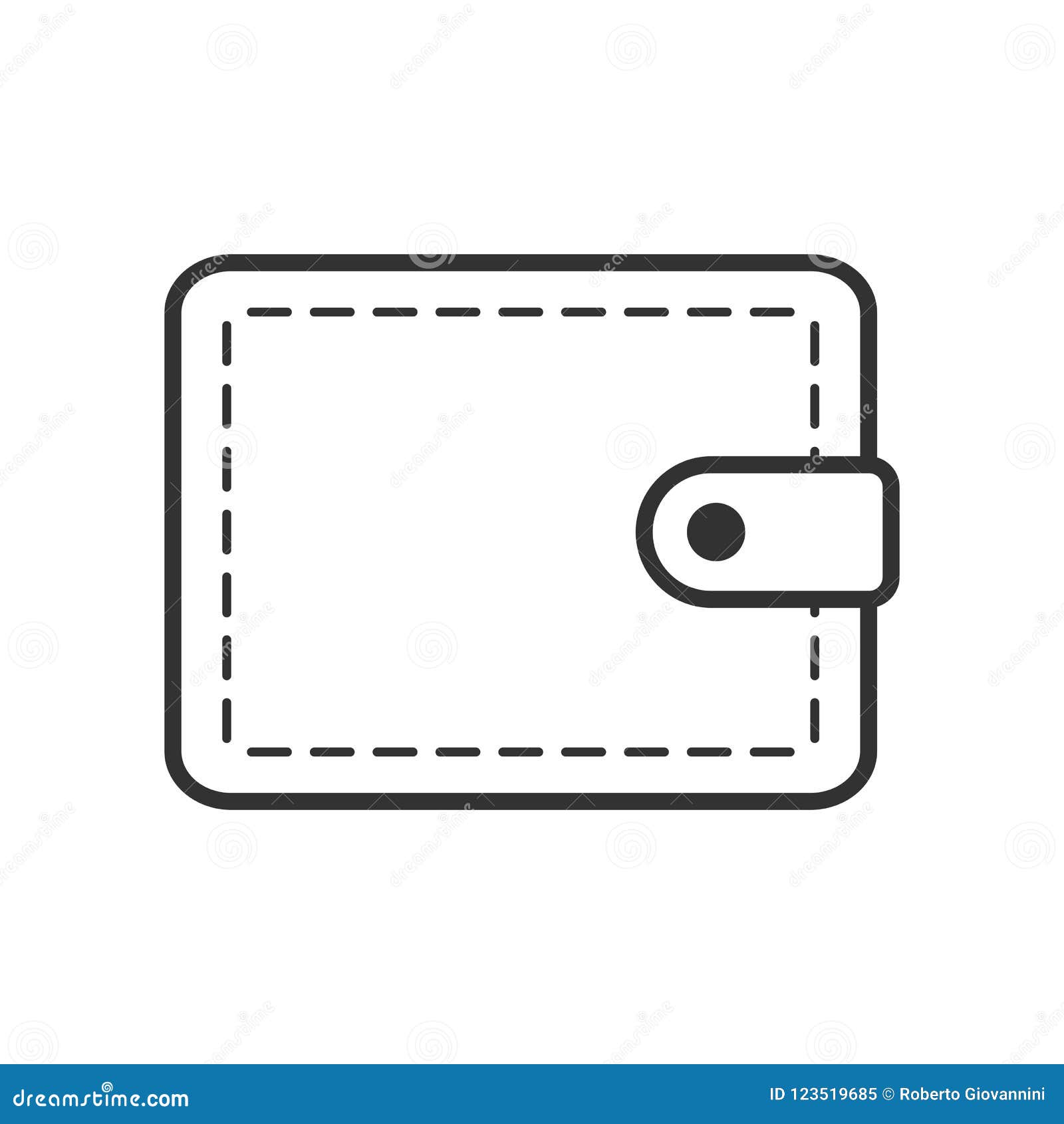Wallet Outline Flat Icon On White Stock Vector - Illustration of clean, coloring: 123519685