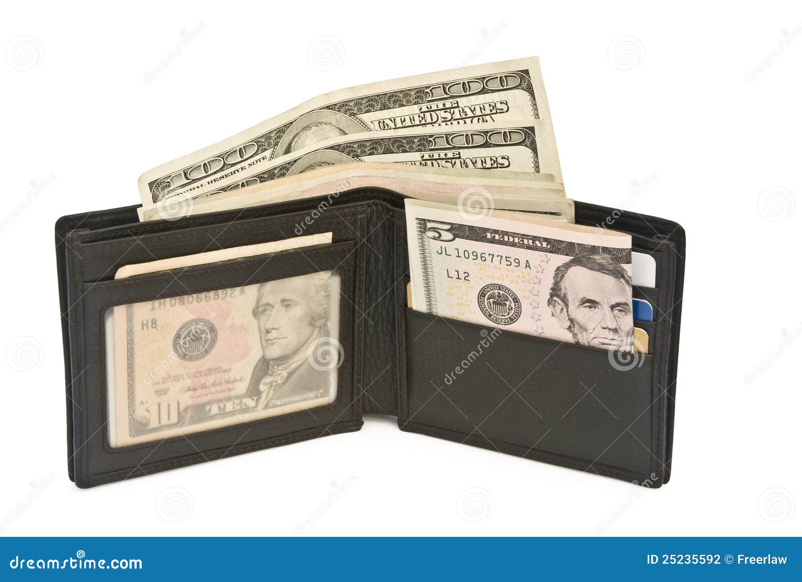 Wallet and USD dollars stock photo. Image of earning 25235592
