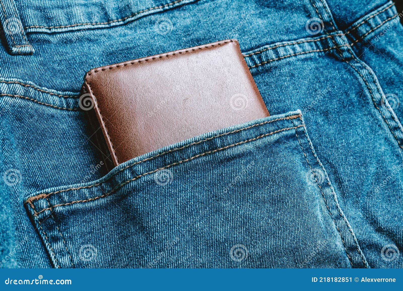 Wallet for Storing Cards and Business Cards in Your Jeans Pocket. Stock ...