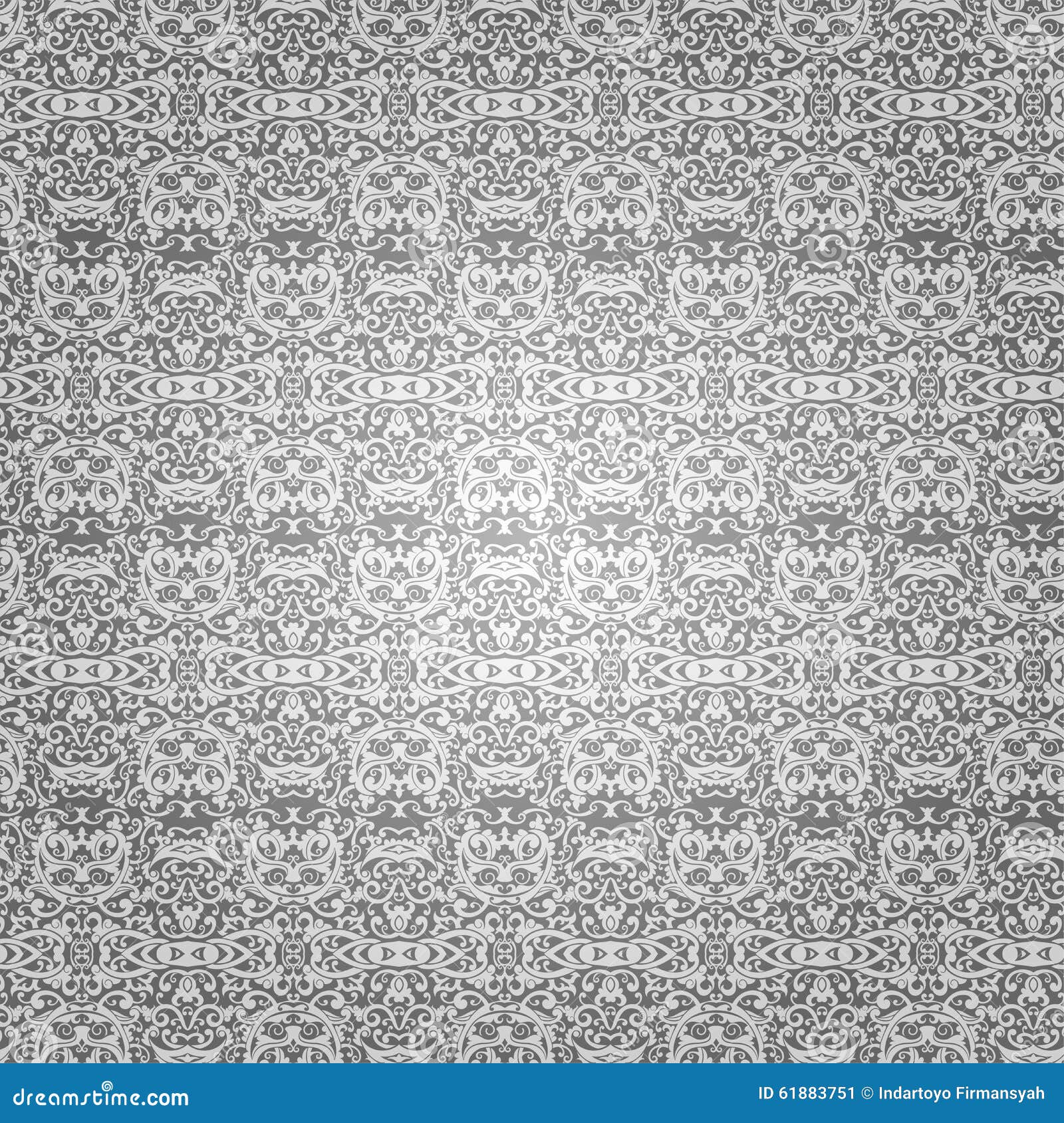 Wallpaper Batik Swirl And Floral Ethnic Ornament On Silver Wallpaper Batik Swirl And Floral Ethnic Ornament On Silver