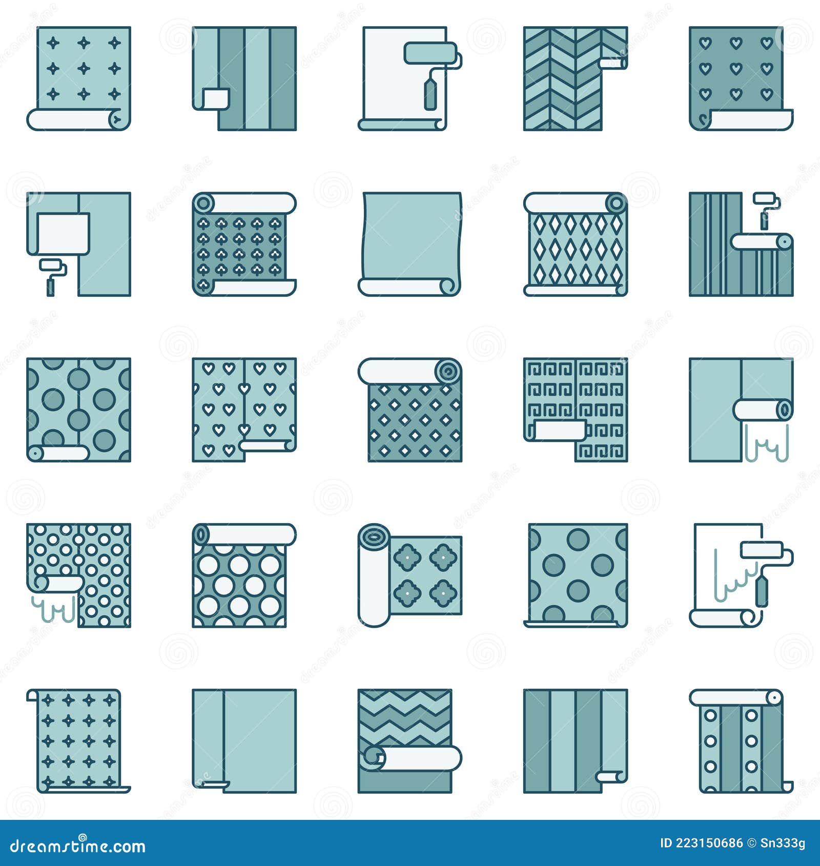 Wallpaper Colored Vector Icons - Vector Wall Paper Roll Signs Stock Vector - Illustration of modern, roller: 223150686 Wallpaper Colored Vector Icons - Vector Wall Paper Roll Signs Stock Vector - Illustration of modern, roller: 223150686